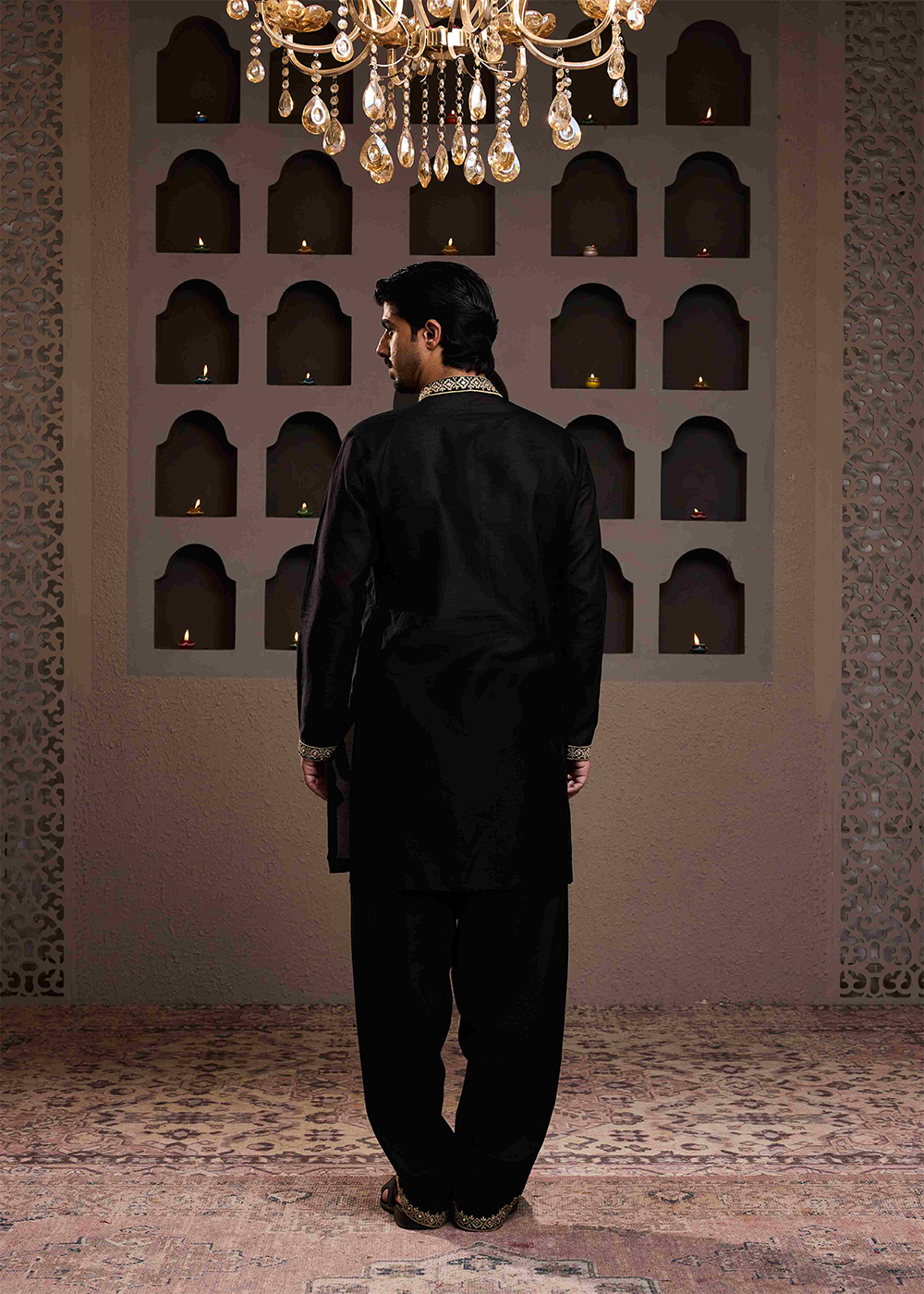 Black Mirrorwork Kurta Dhoti Salwar