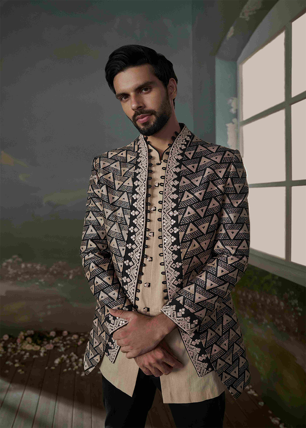 Kurta Jacket Pant Set