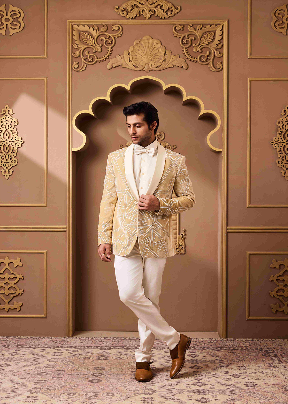 Gold Tuxedo Jacket with Pant