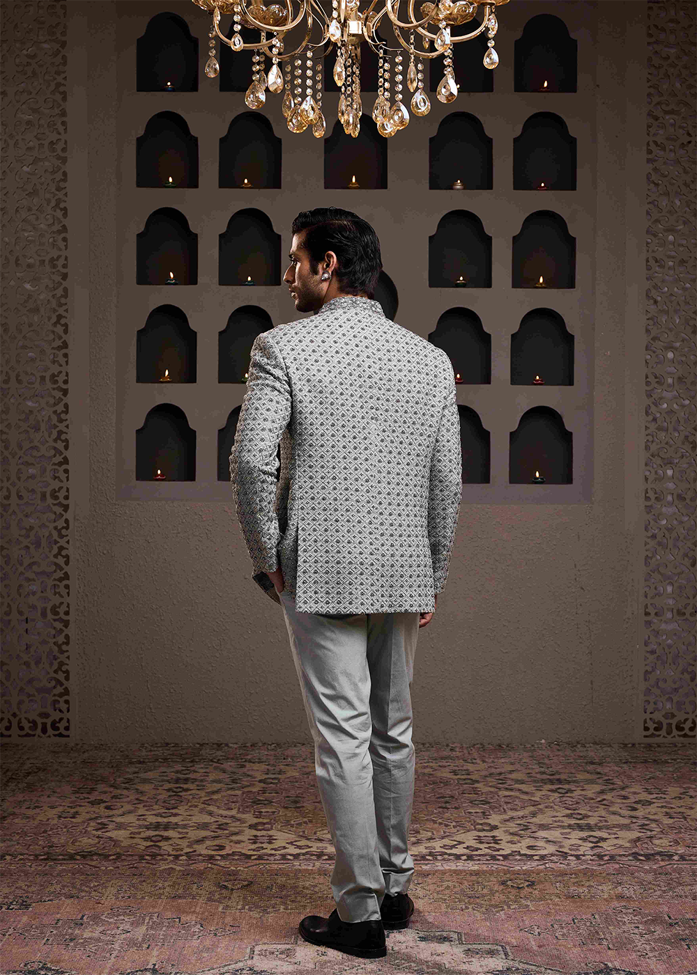 Grey Jodhpuri Coat Pant