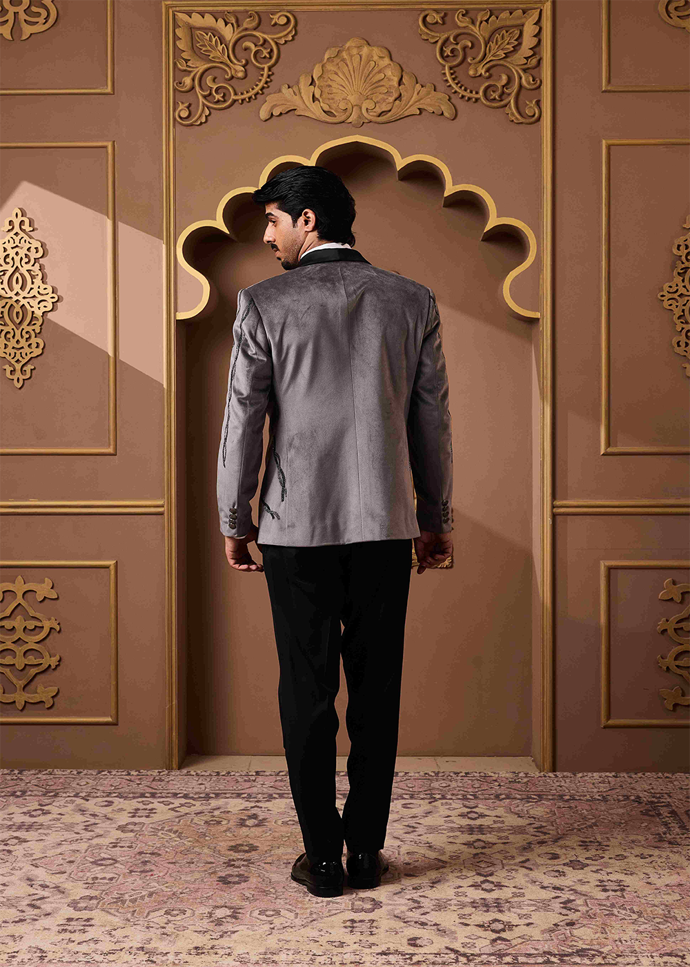 Grey Tuxedo Jacket and Pant
