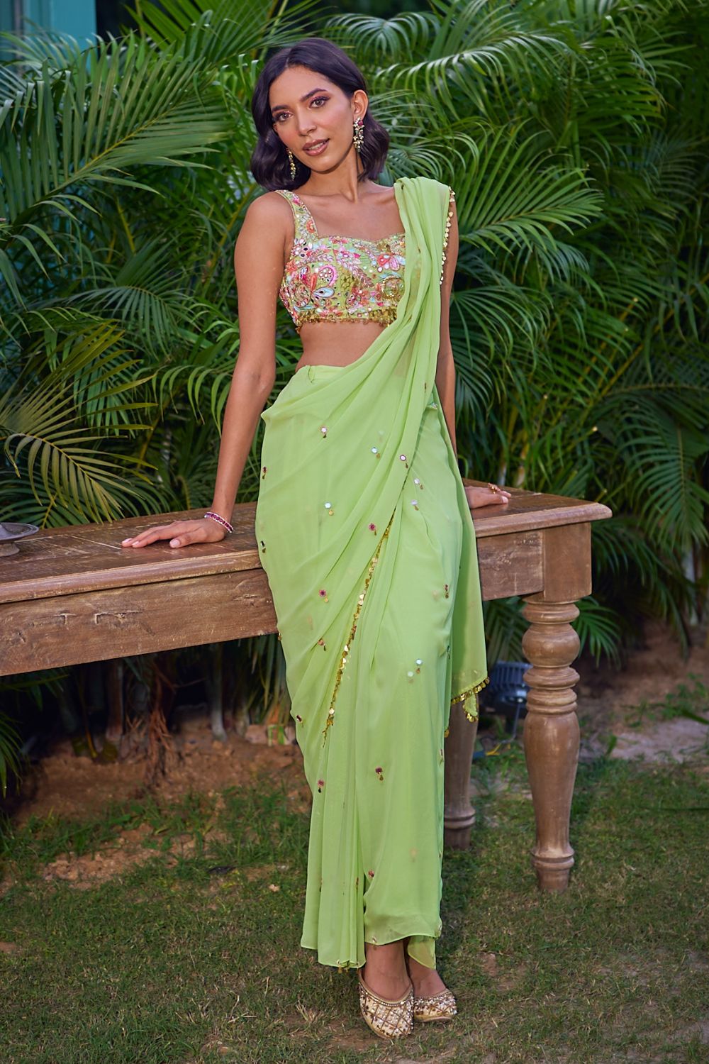 Green Saree Set