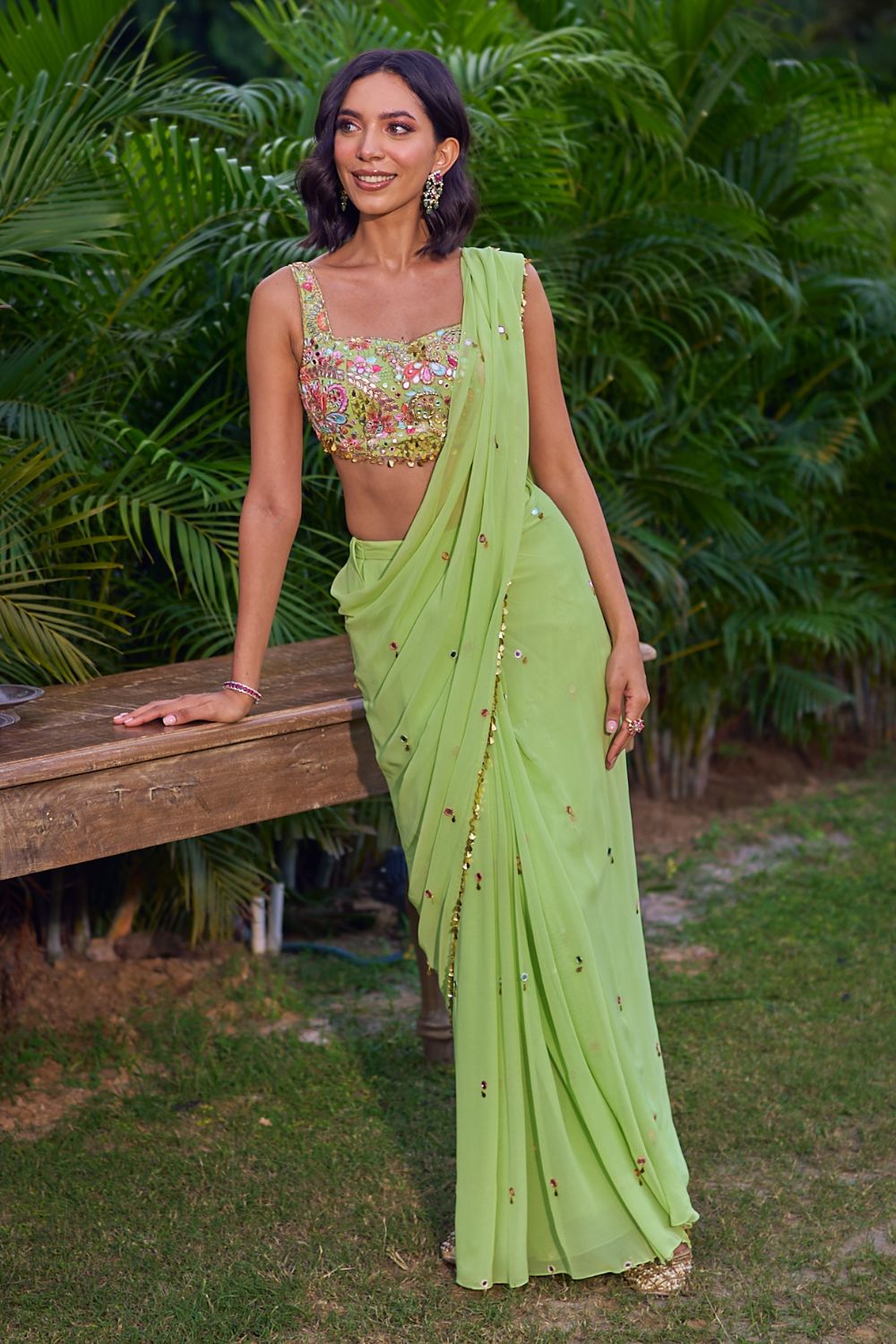 Green Saree Set