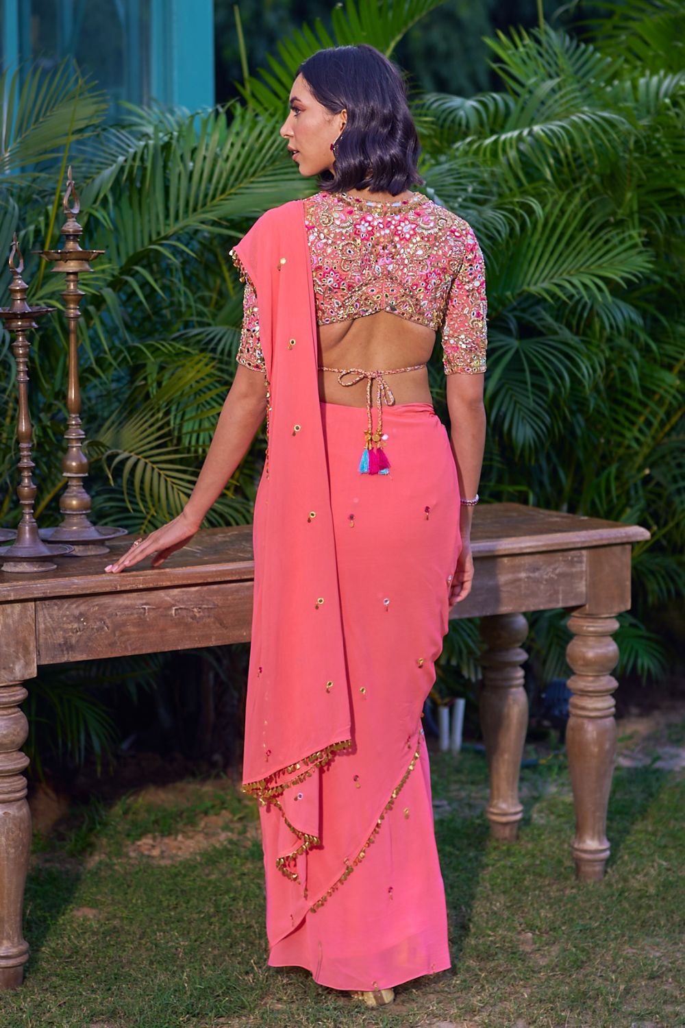 Pink Saree Set