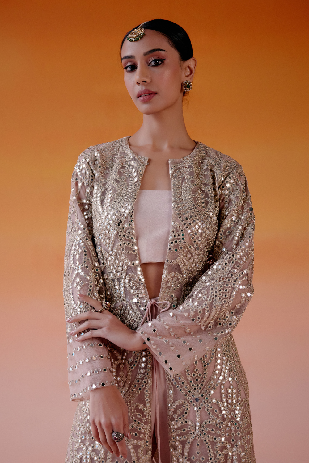 LONG V NECK TASSEL JACKET