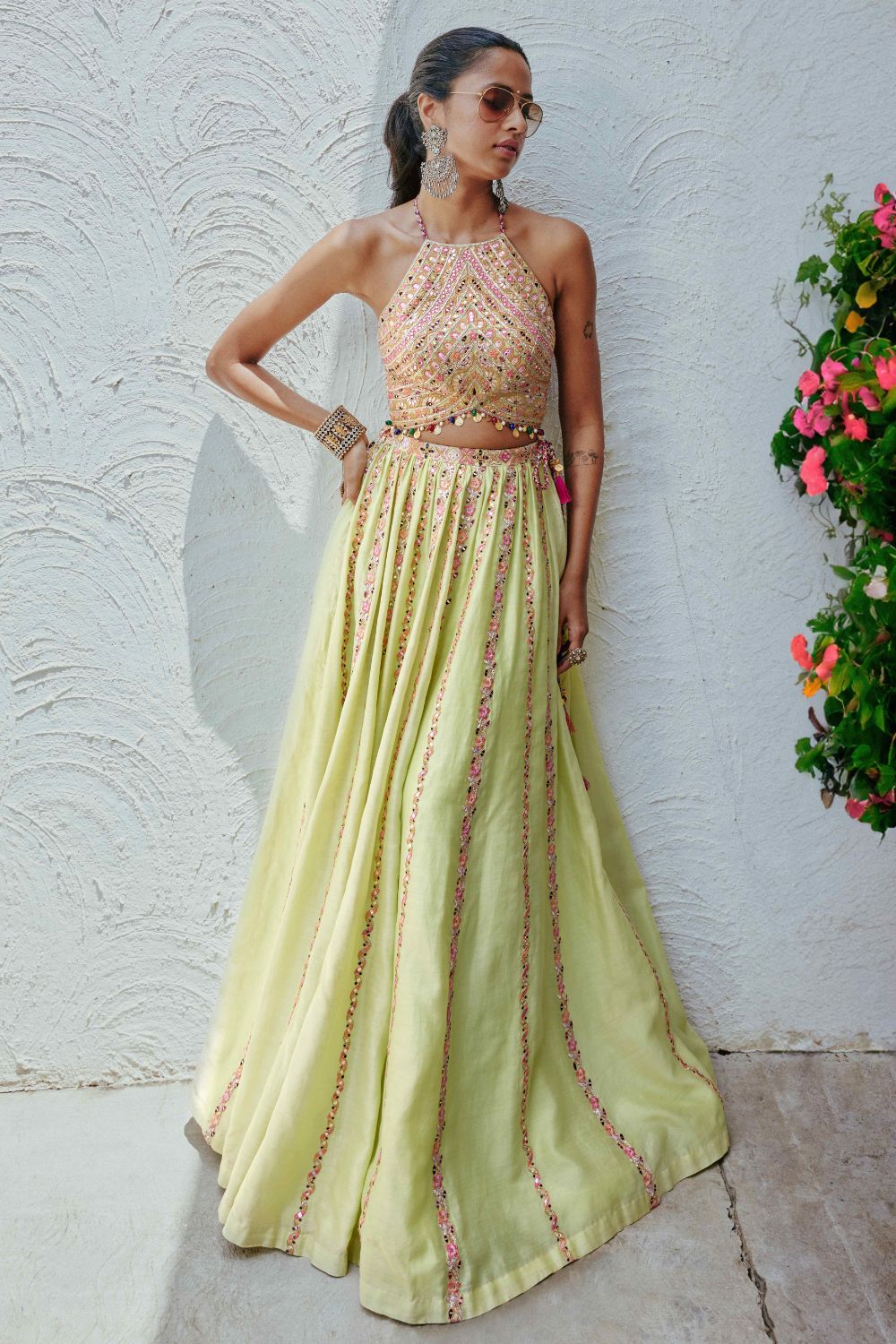 Pista Green Lehenga Set