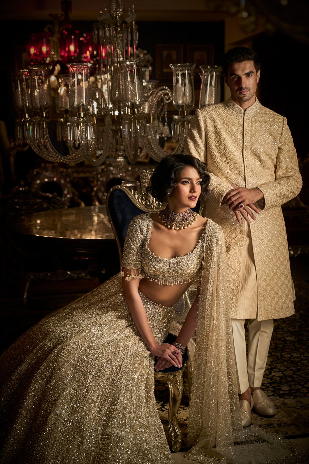 Champagne Pearl Lehenga Set