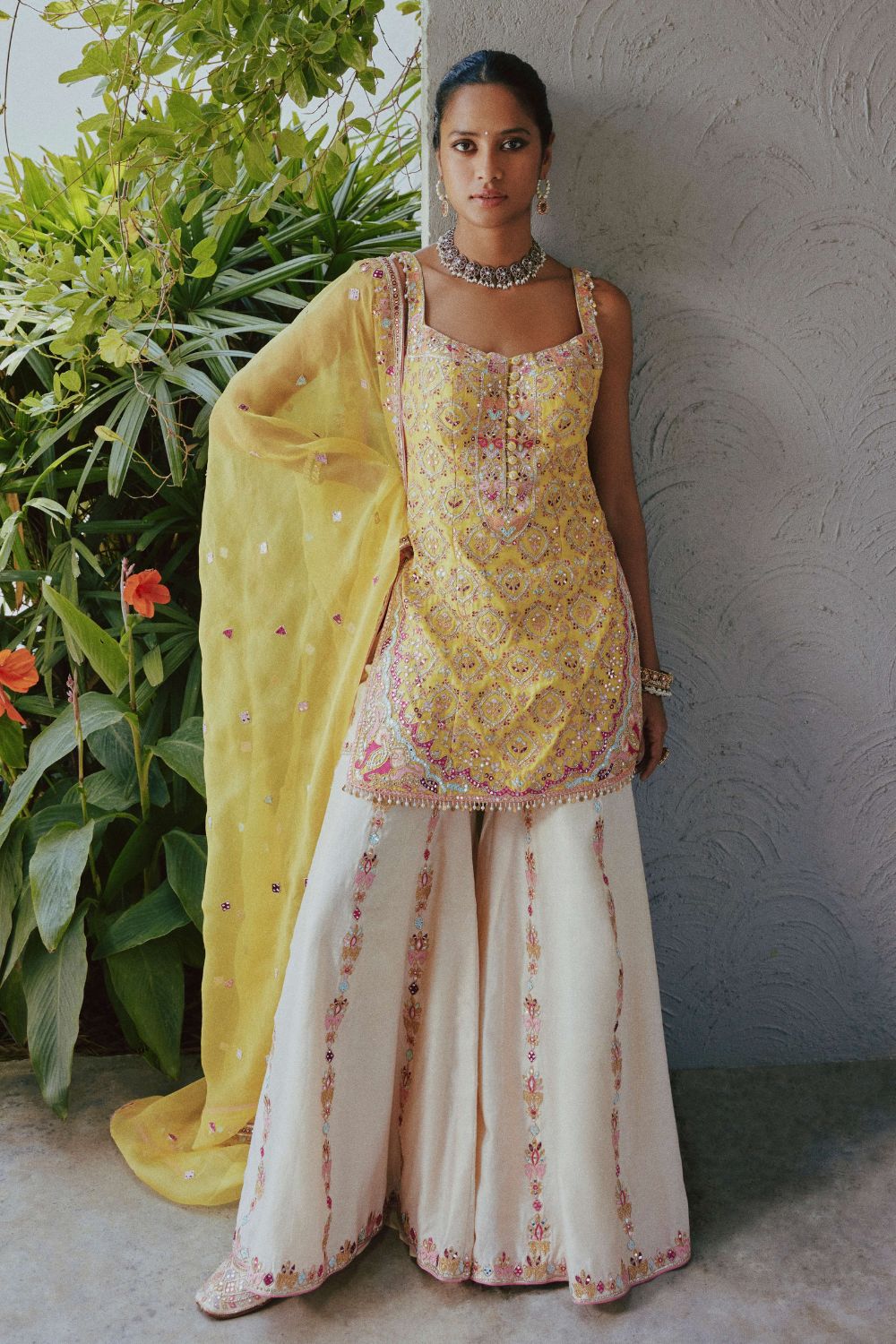 Yellow & Cream Gharara Set