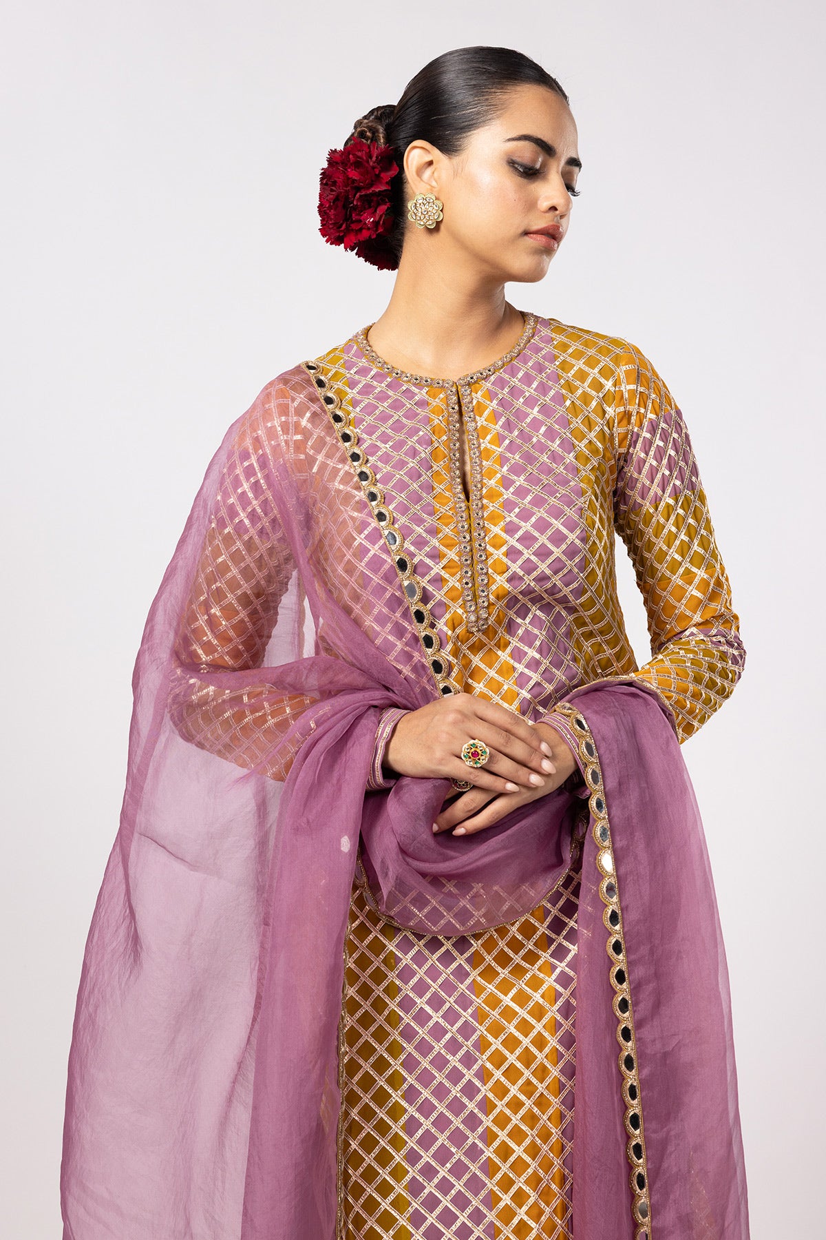 Mustard Multicolor Kurta Set