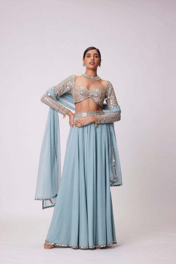 Powder Blue Lehenga Pants set