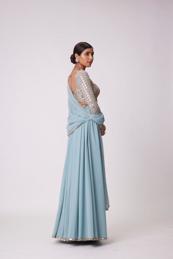 Powder Blue Lehenga Pants set