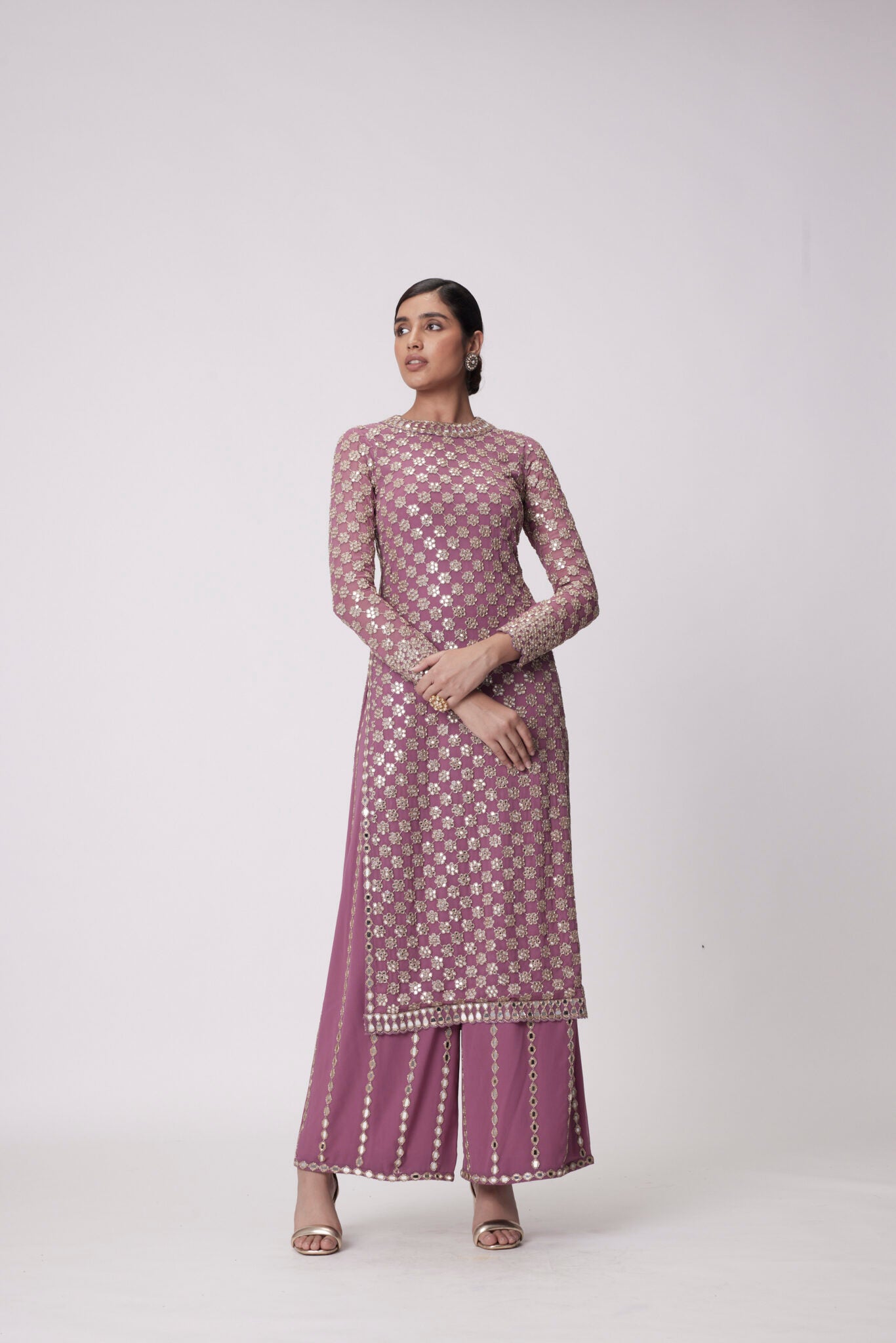 Mud Mauve Straight Kurta Set