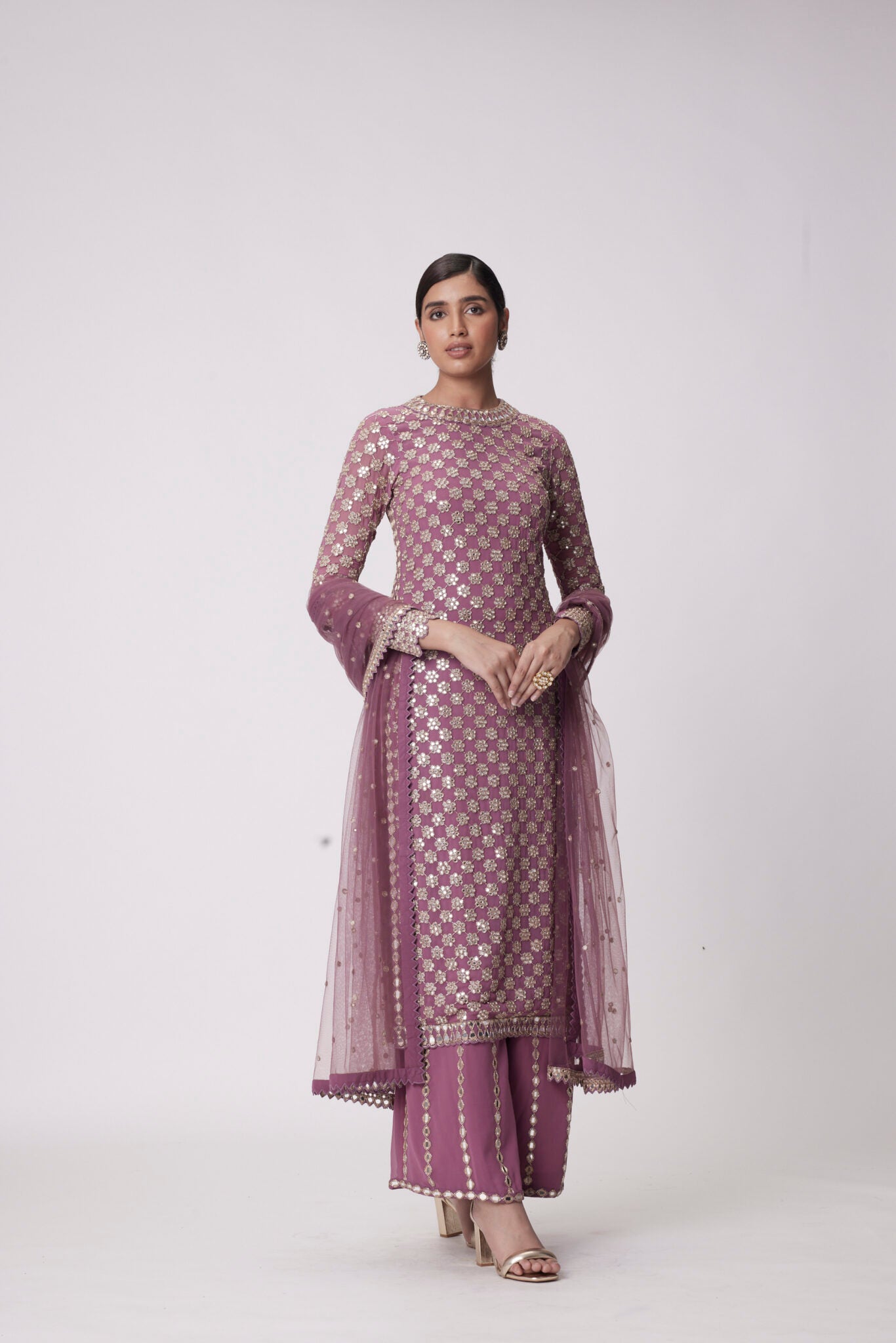 Mud Mauve Straight Kurta Set