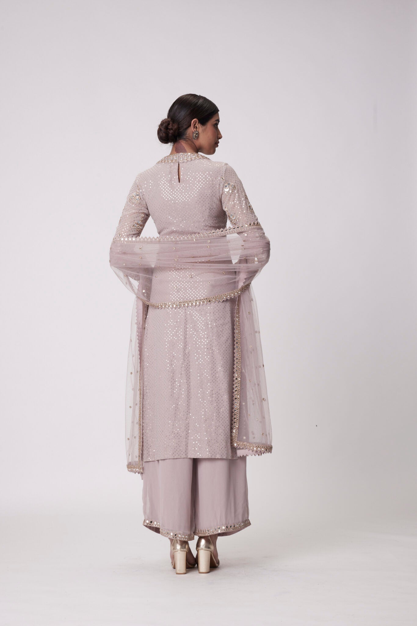 Ash Pink Straight Kurta Set