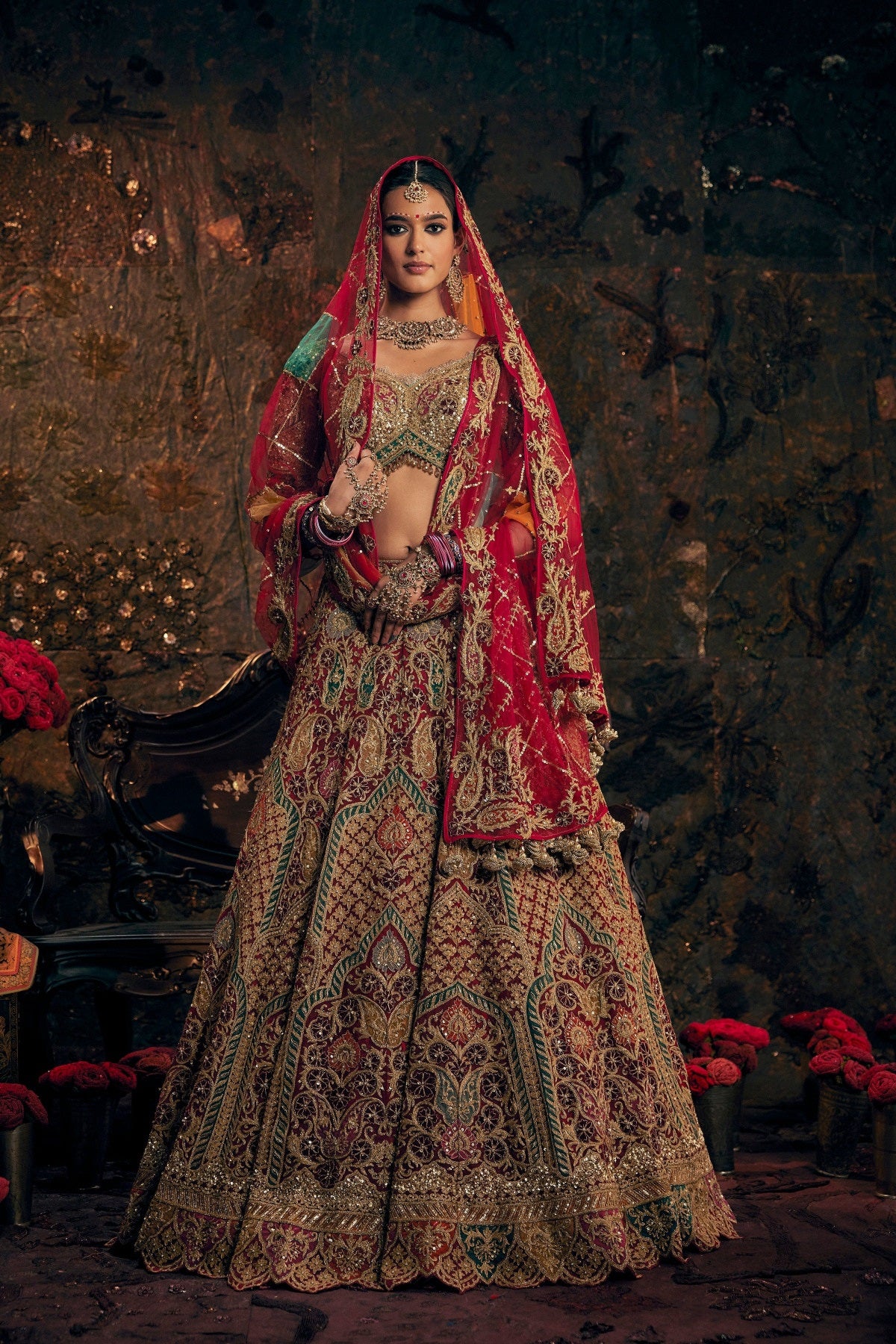 Deep Red Lehenga
