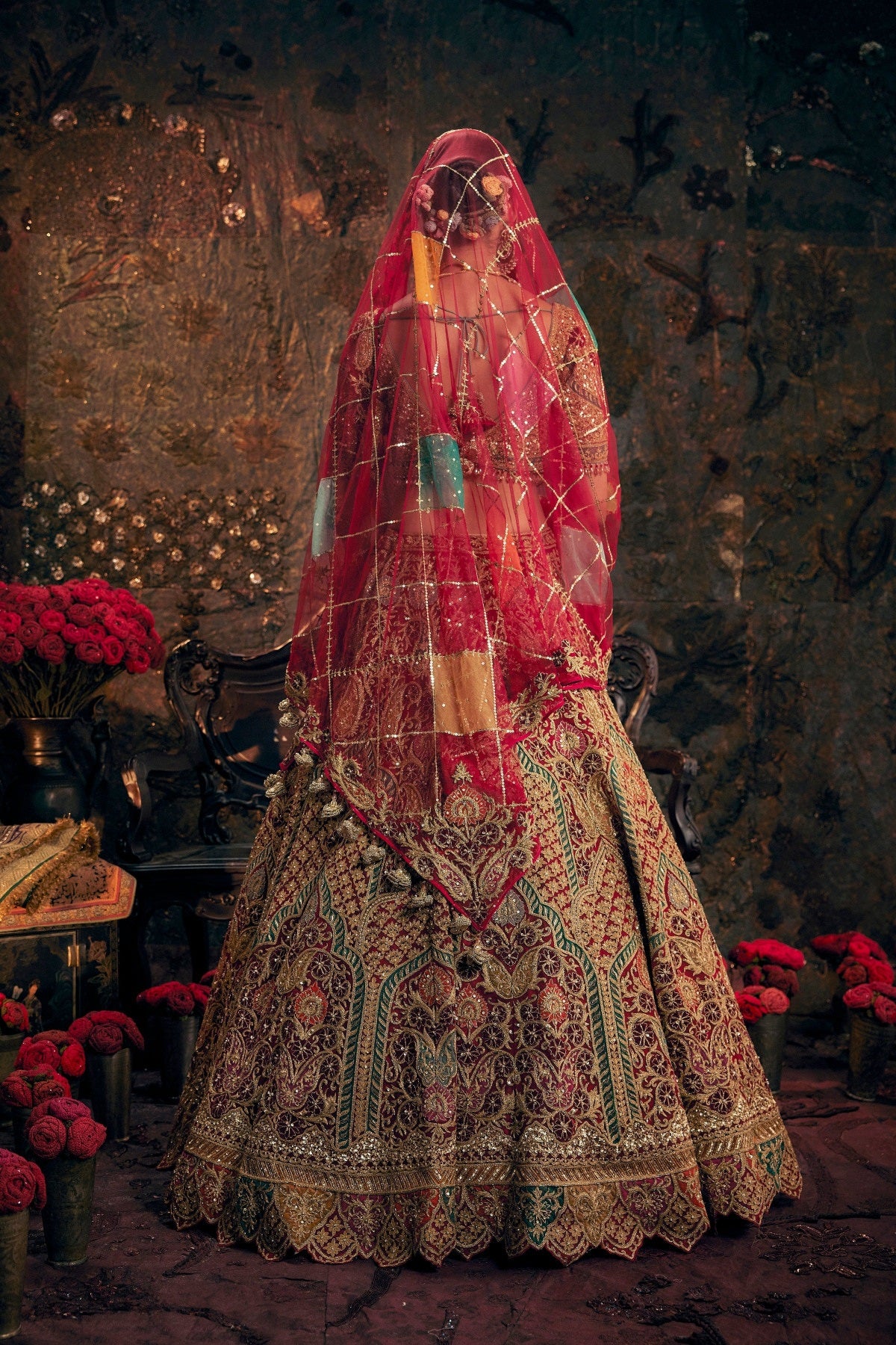 Deep Red Lehenga