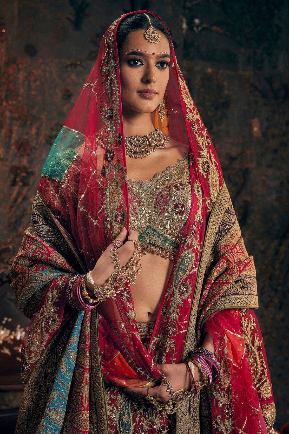 Deep Red Lehenga