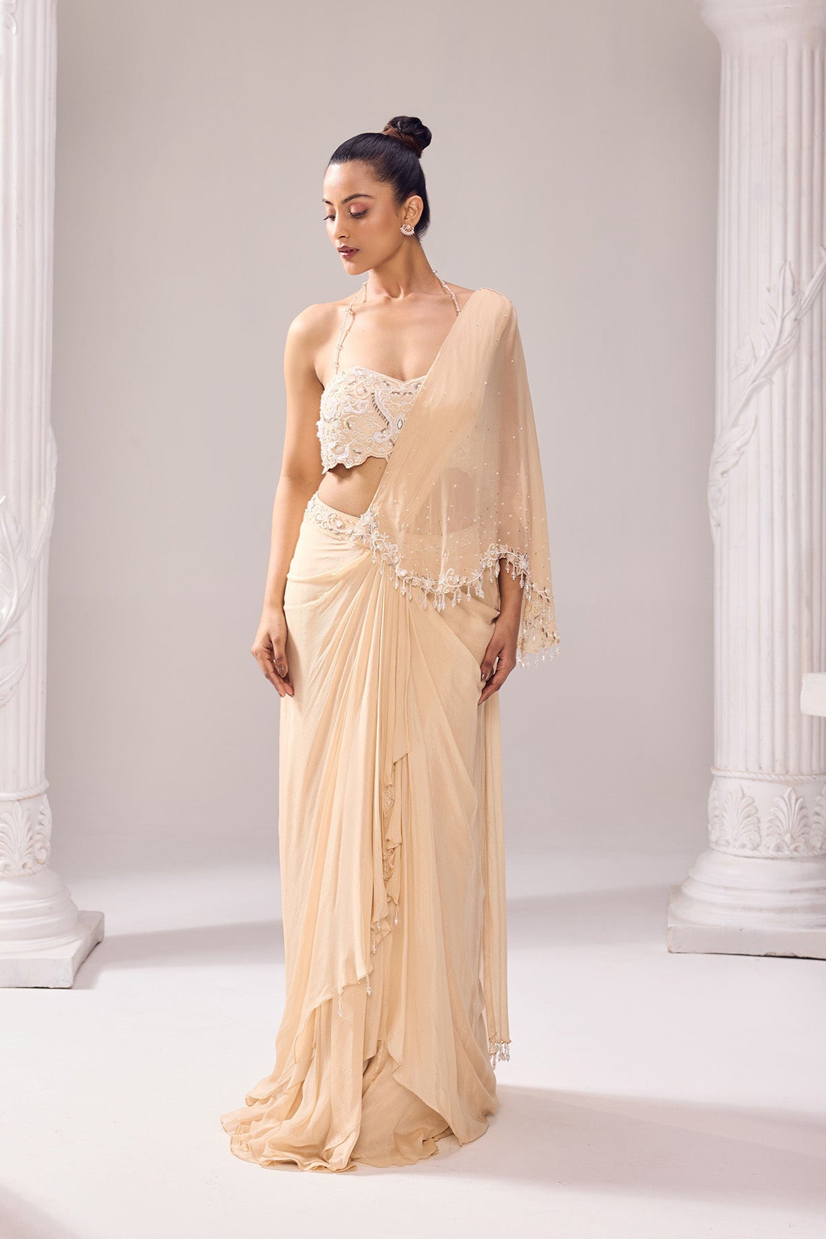 A- Symmetrical drape saree