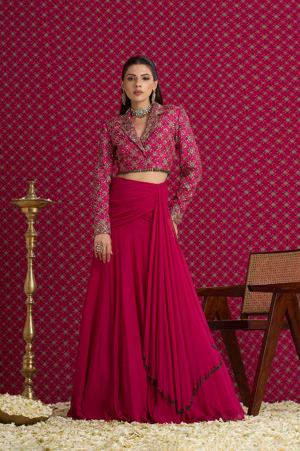 KETAKI DRAPE SKIRT SET