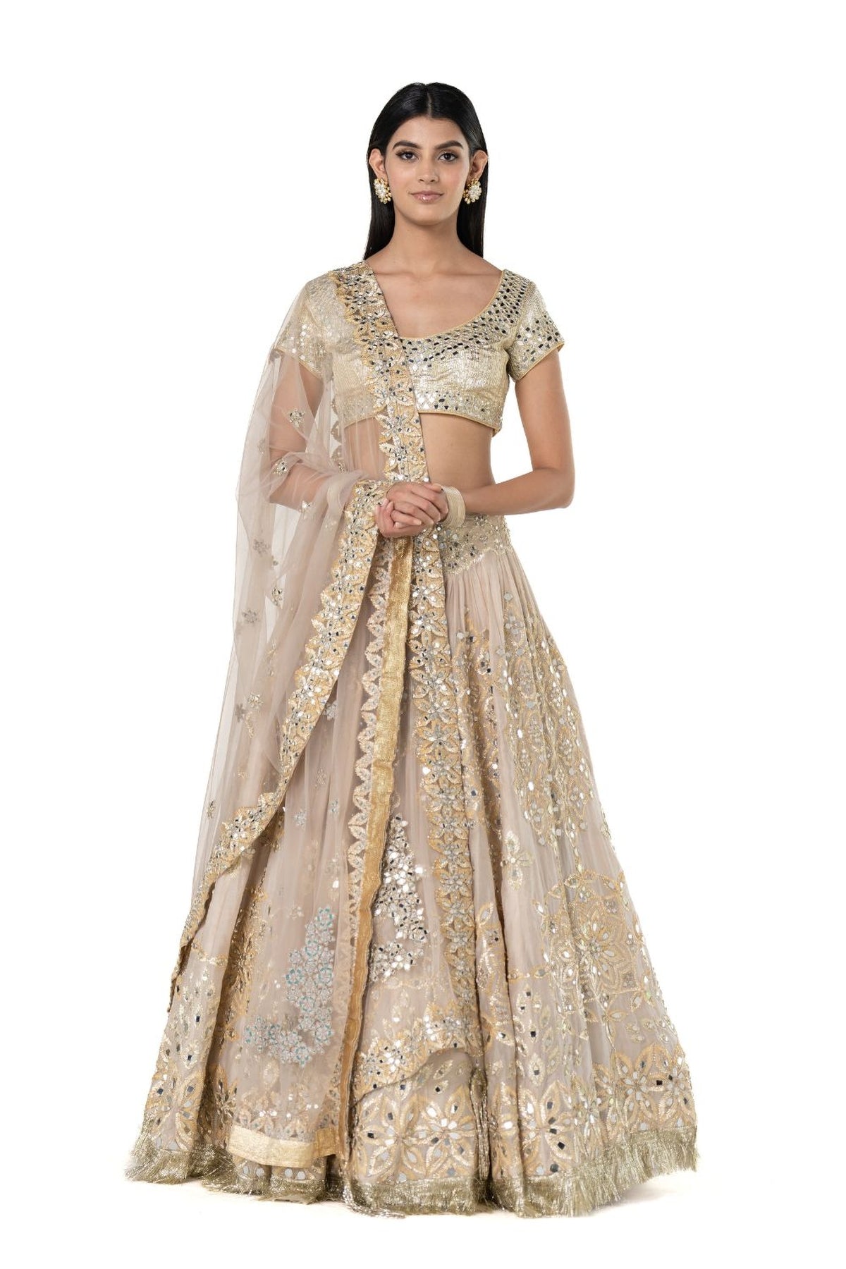 Beige lehenga set