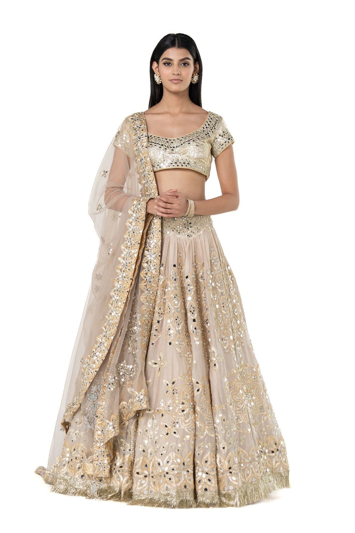 Beige lehenga set