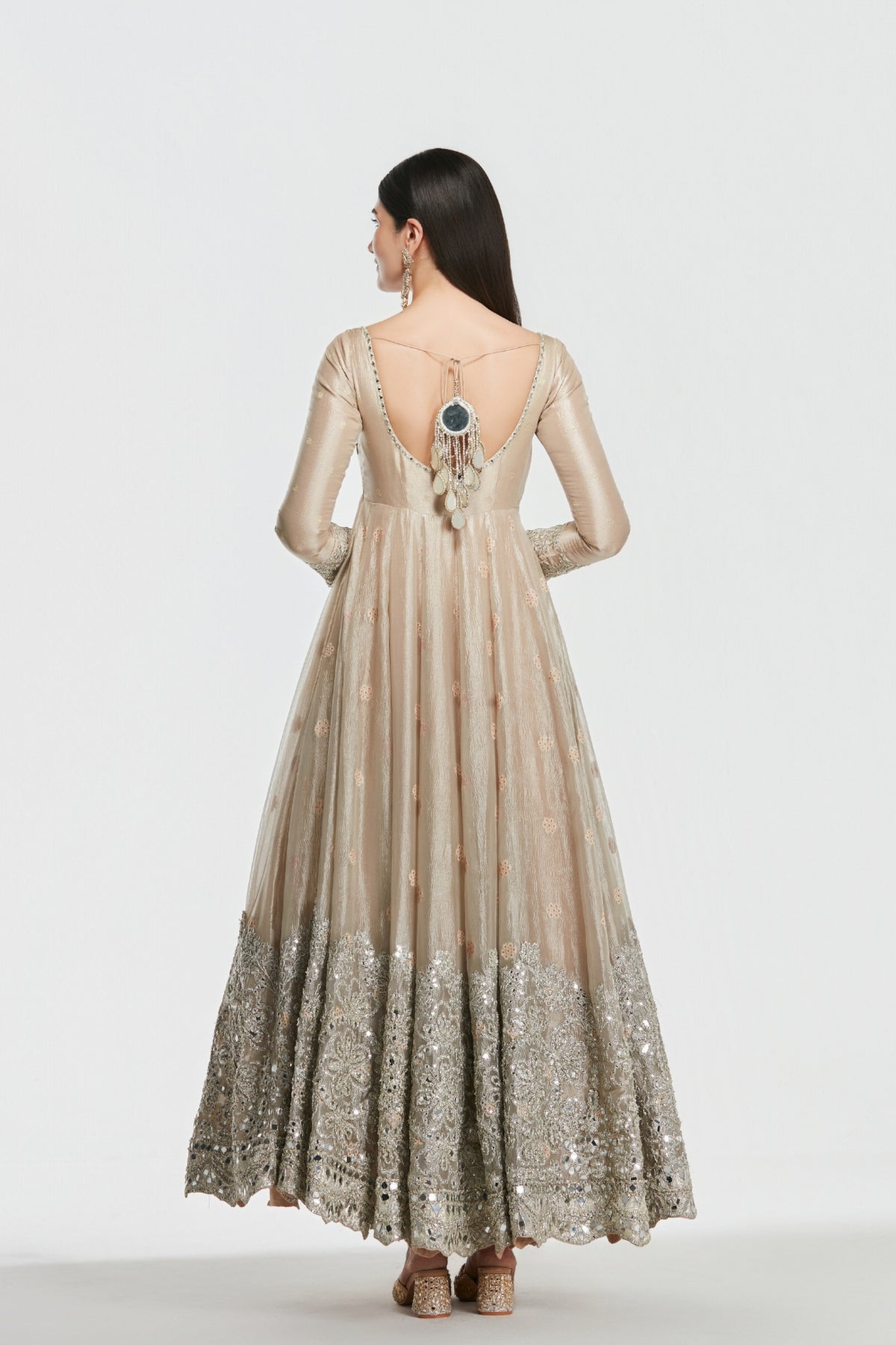 Shimmer Gold Anarkali