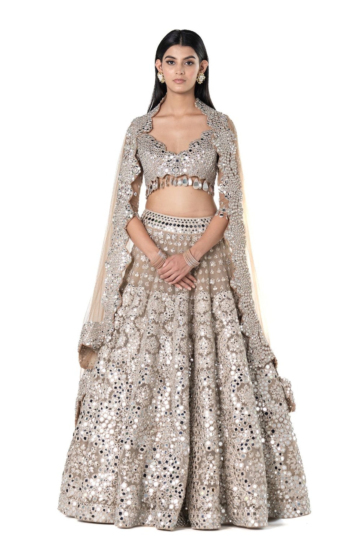 Beige lehenga set