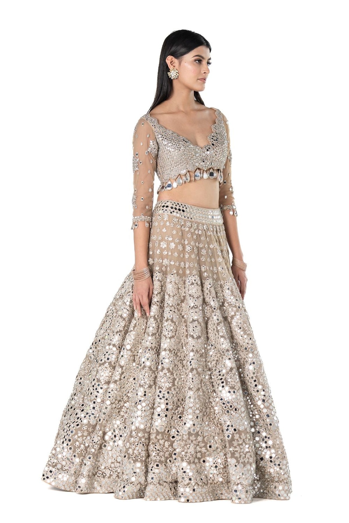 Beige lehenga set