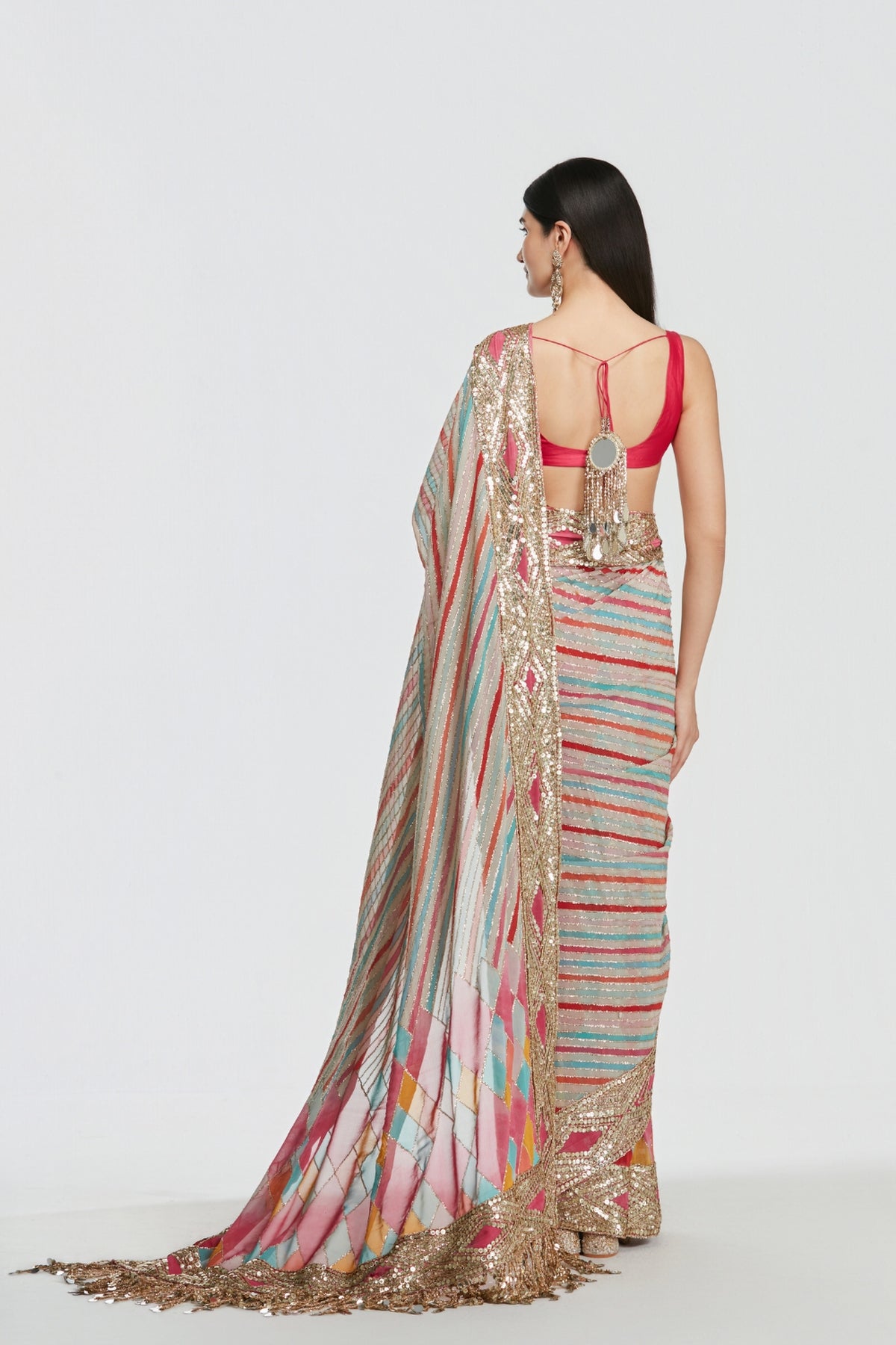 Shrine Multicoloured Saree Set