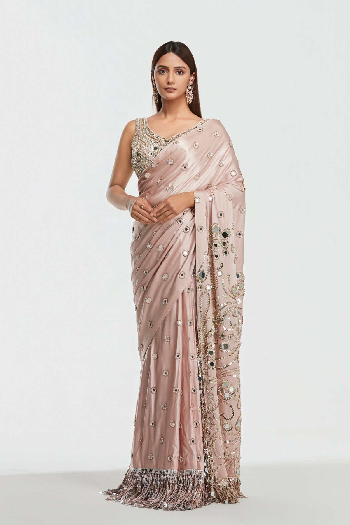 Shrine Peony Pink Saree Set