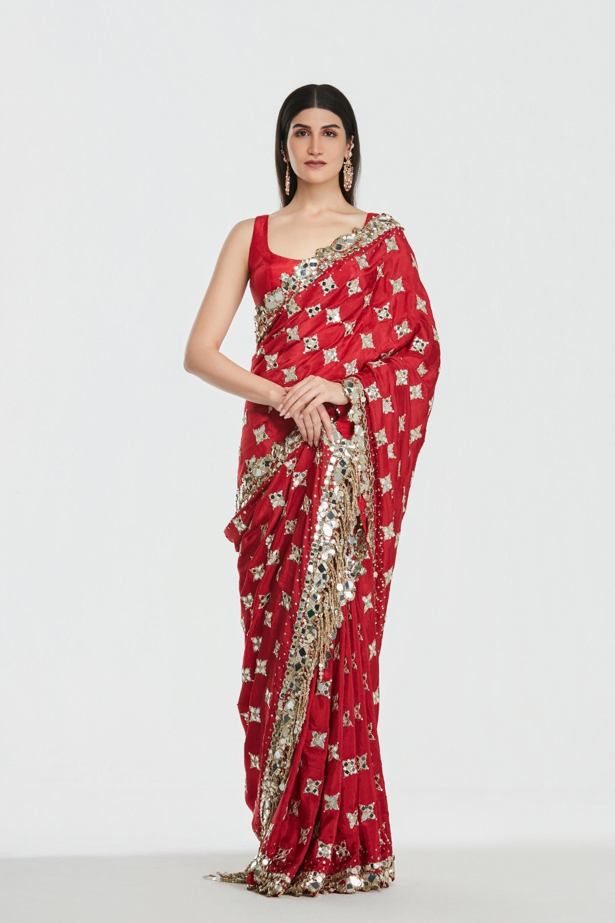 Shrine Merlot Saree Set