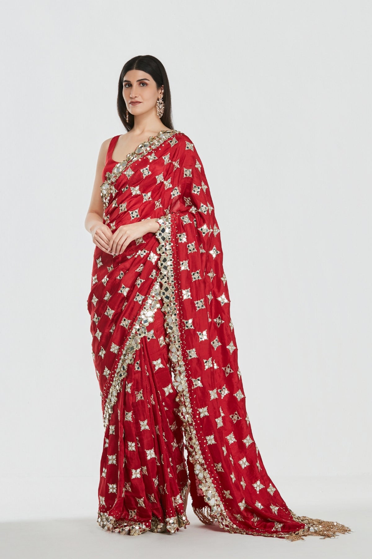 Shrine Merlot Saree Set
