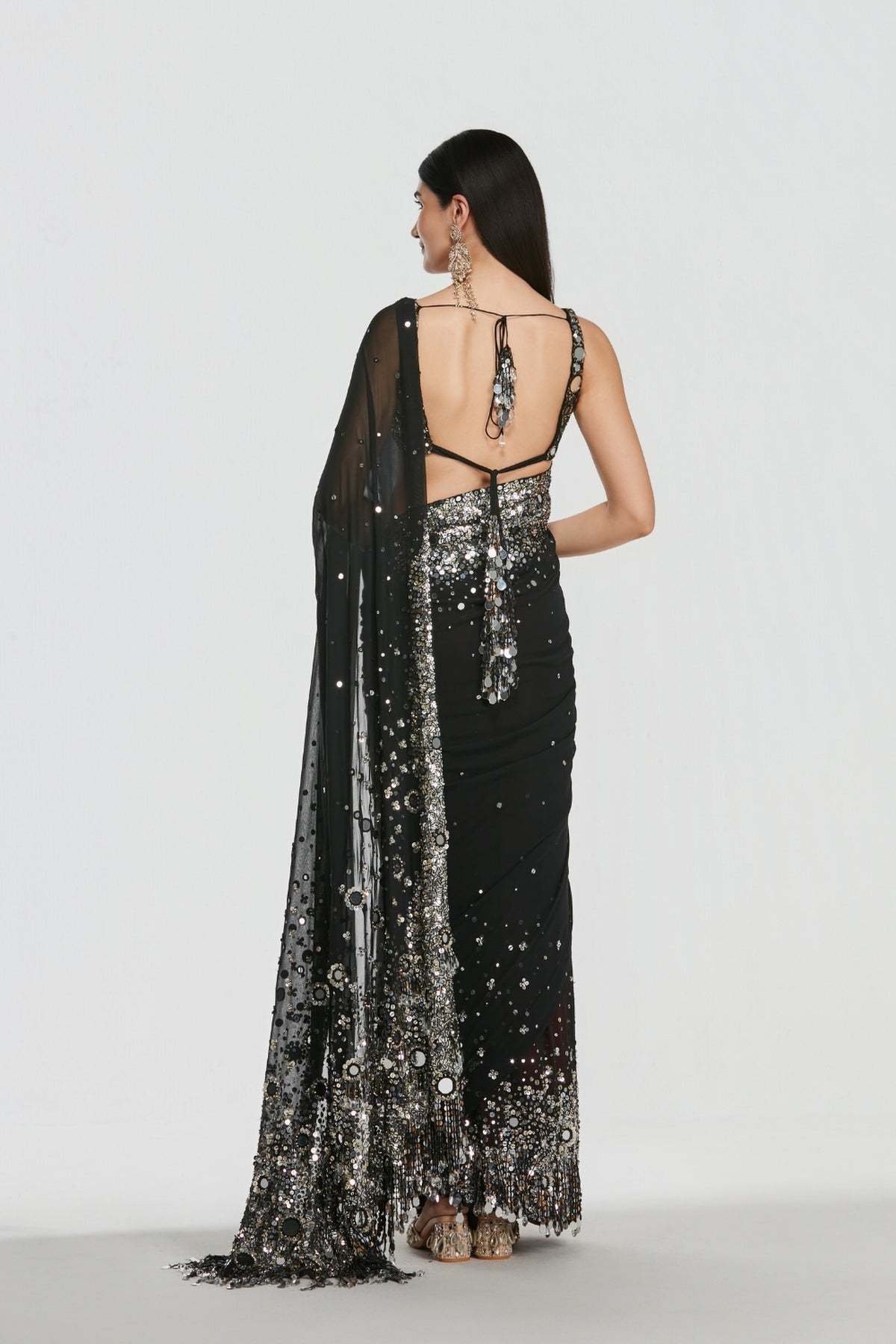 Shrine Deep Night Saree Set