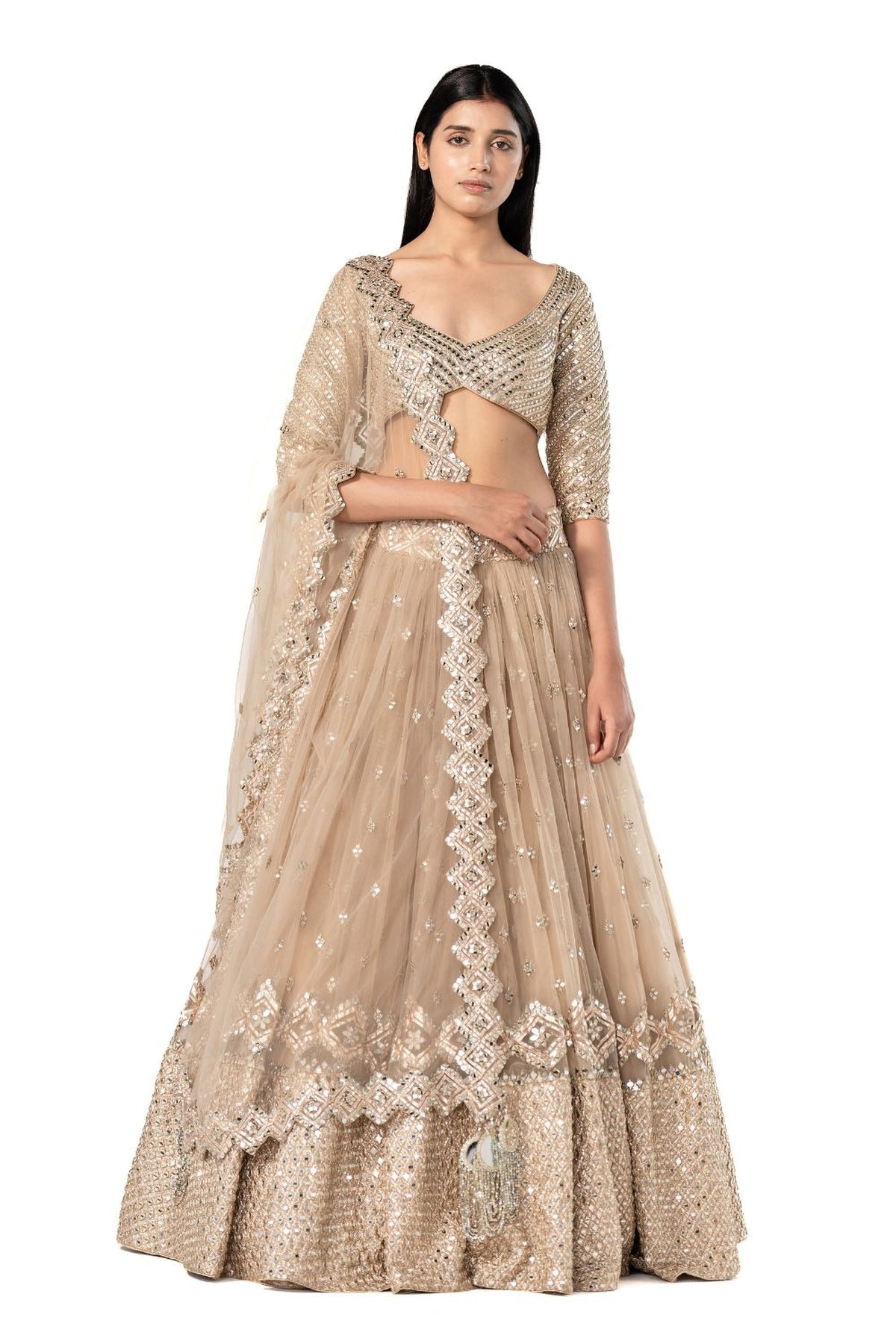 Golden embellished lehenga set
