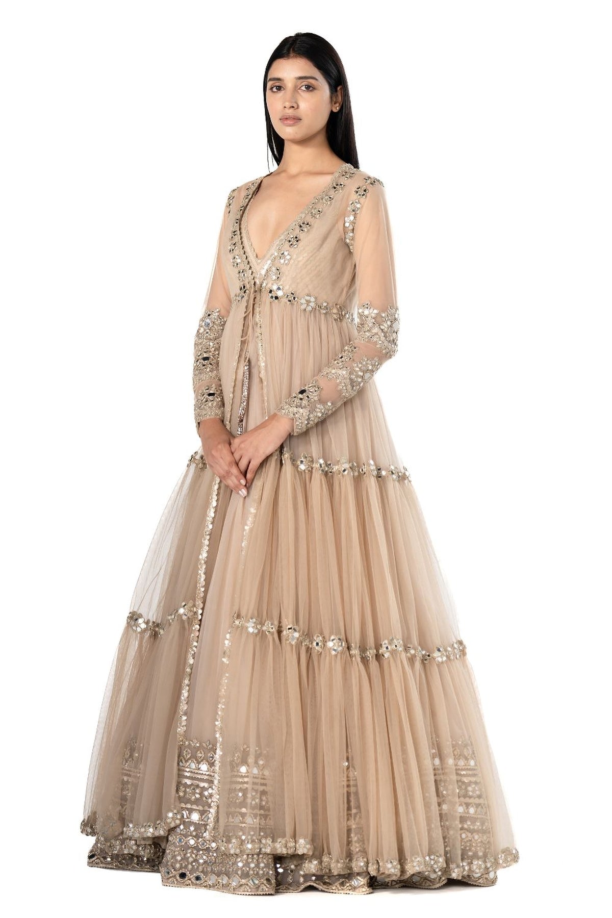 Beige anarkali set