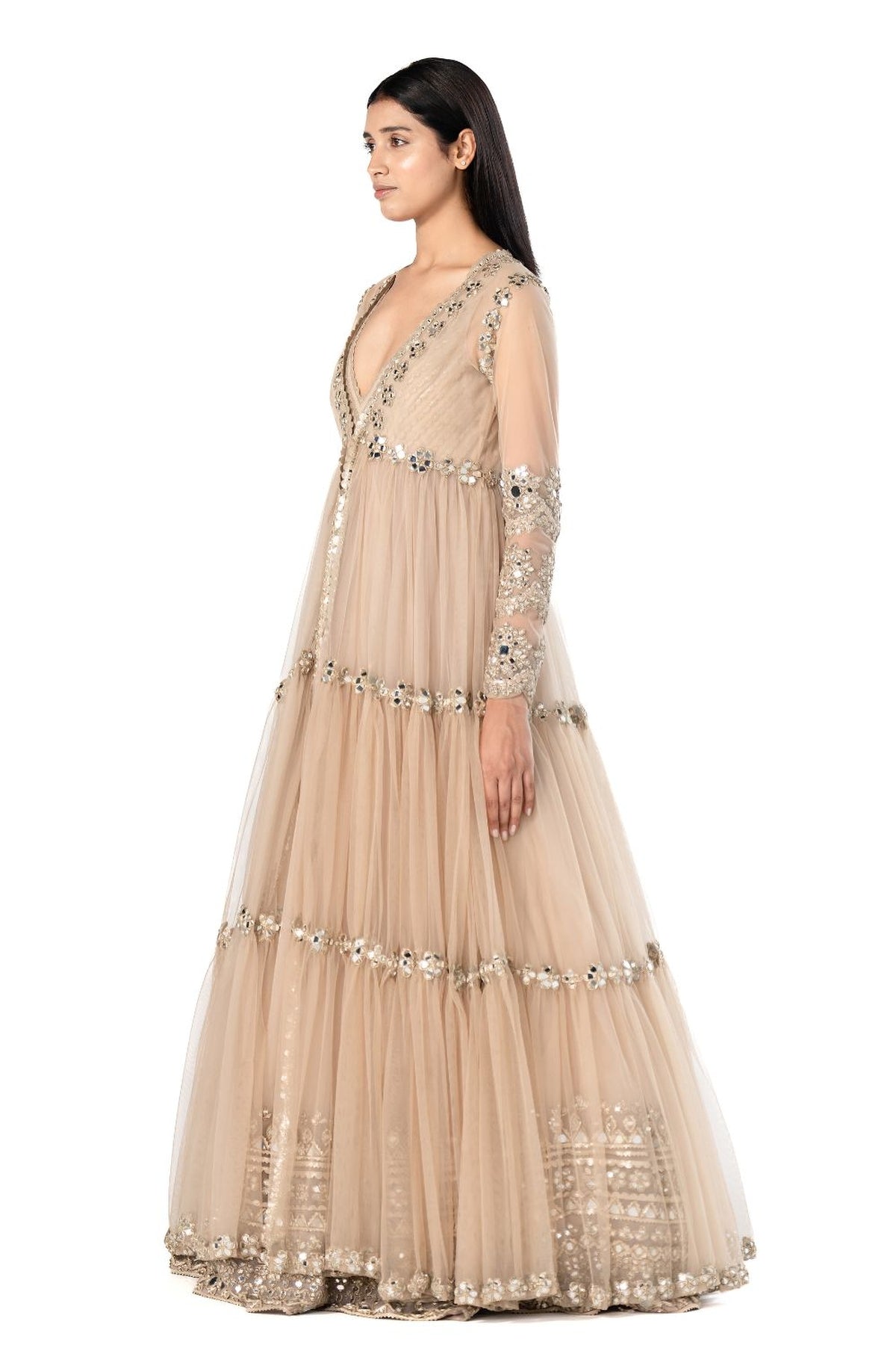 Beige anarkali set