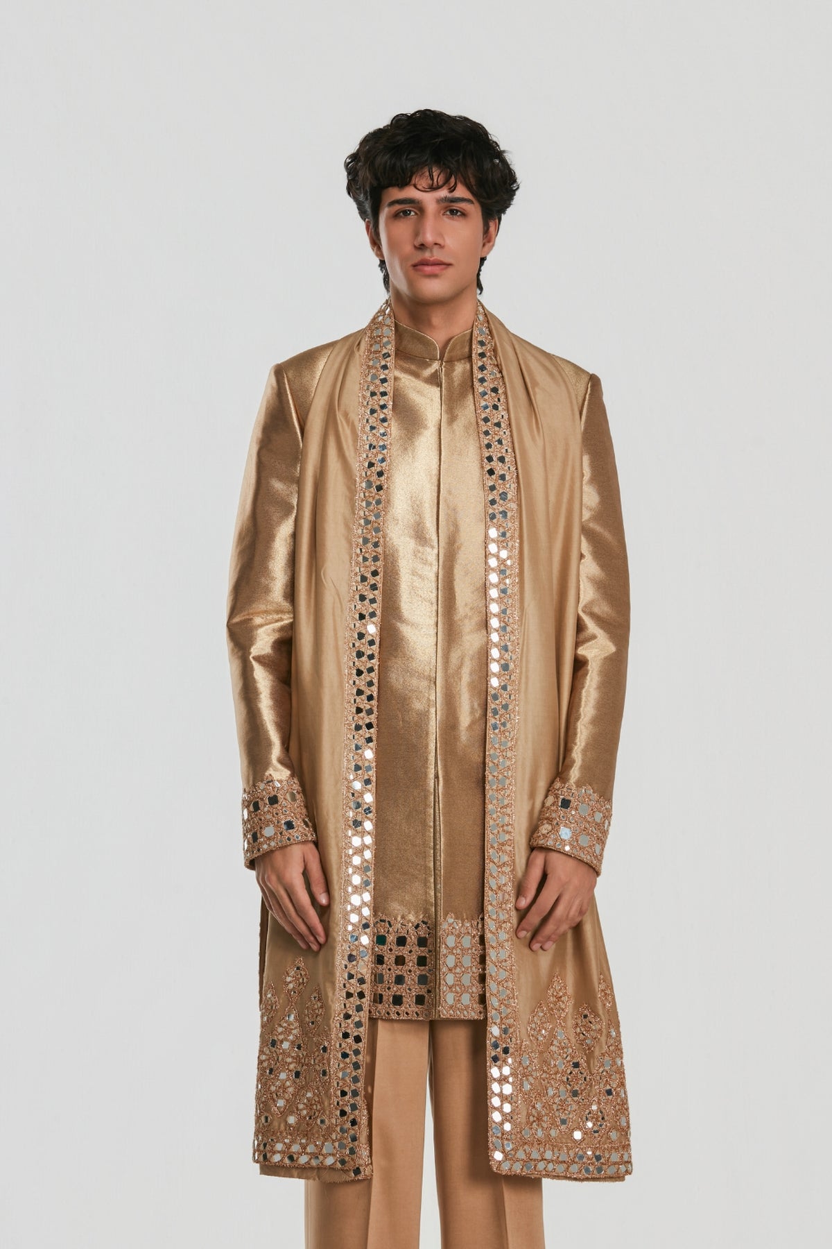 Shrine Amber Sherwani Set