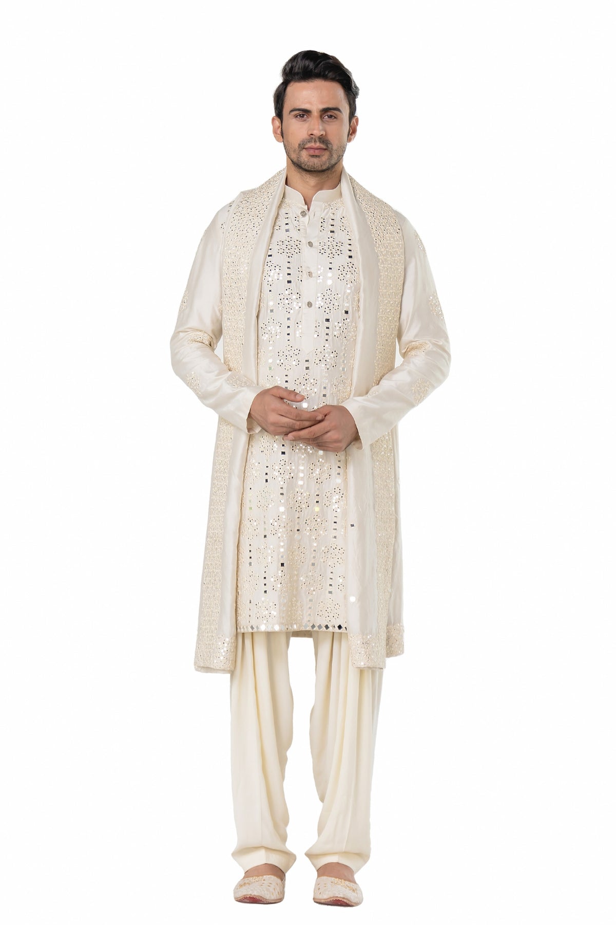Ivory heavy chanderi kurta