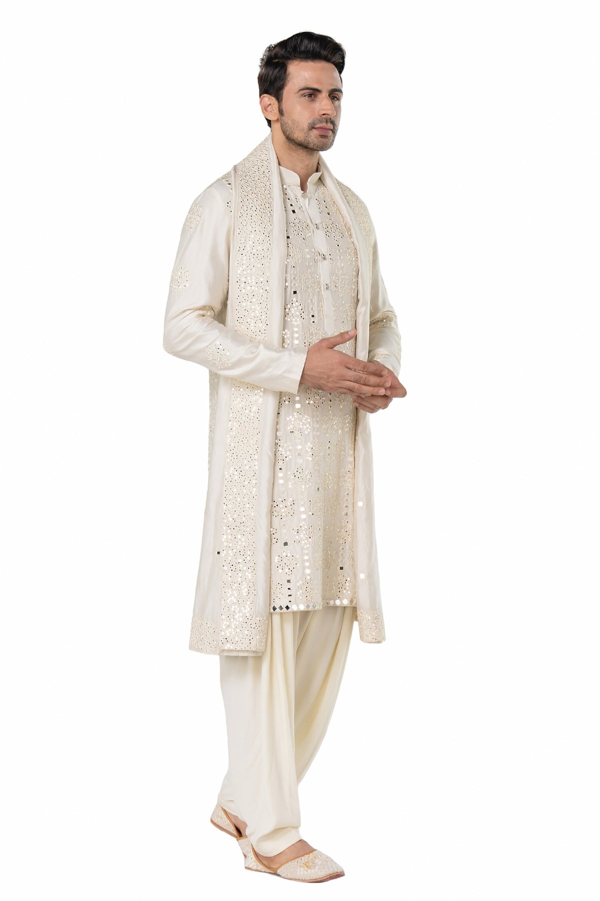 Ivory heavy chanderi kurta
