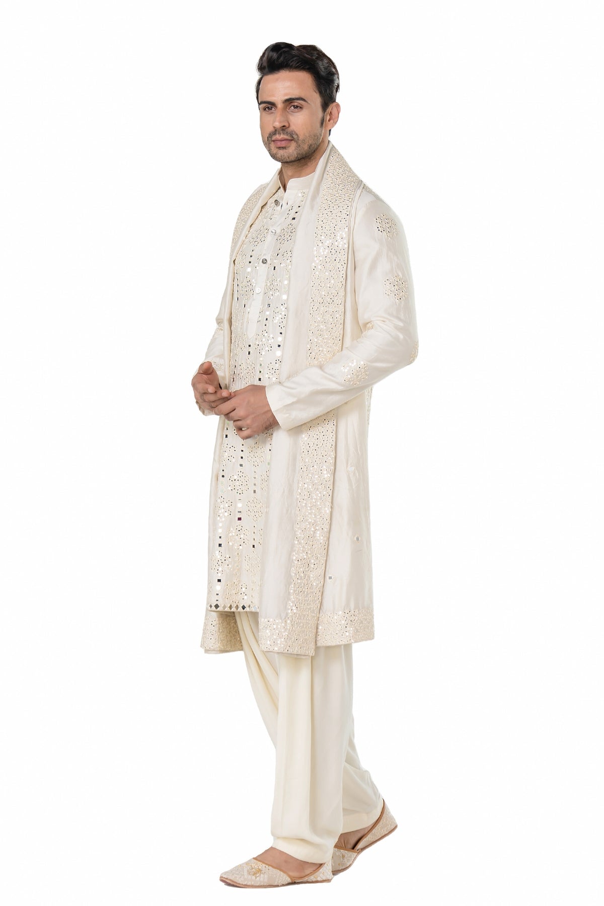 Ivory heavy chanderi kurta
