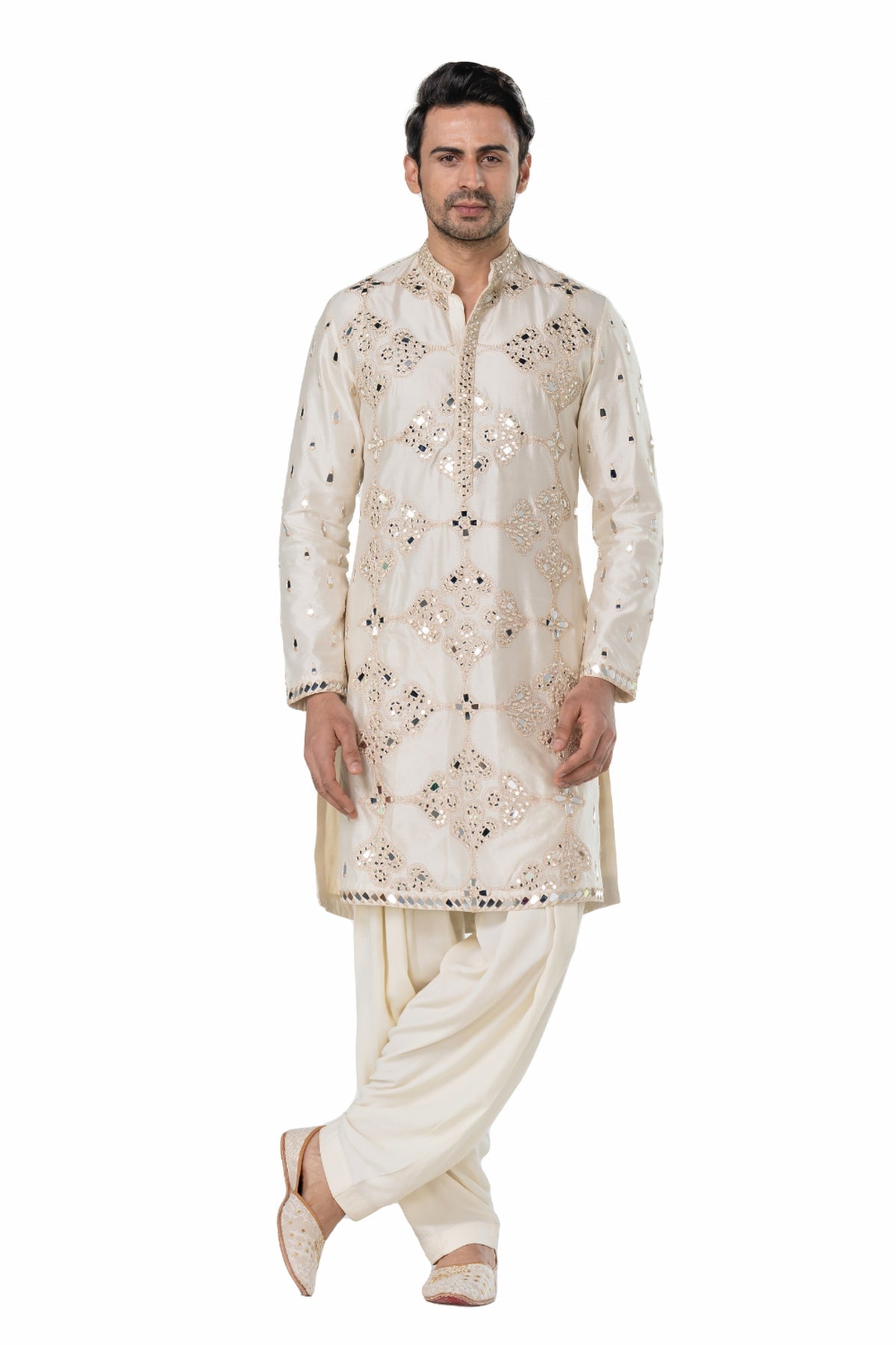 Ivory heavy chanderi kurta