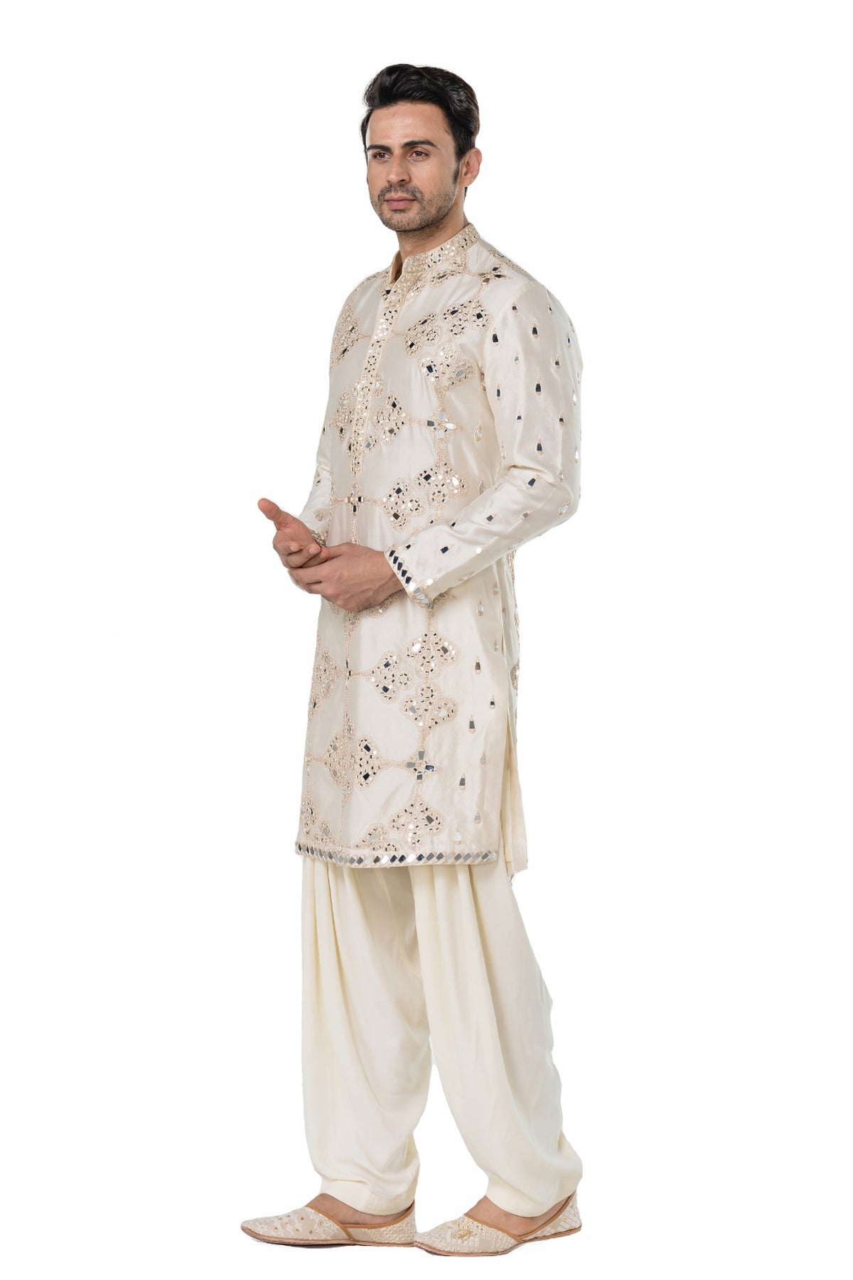 Ivory heavy chanderi kurta