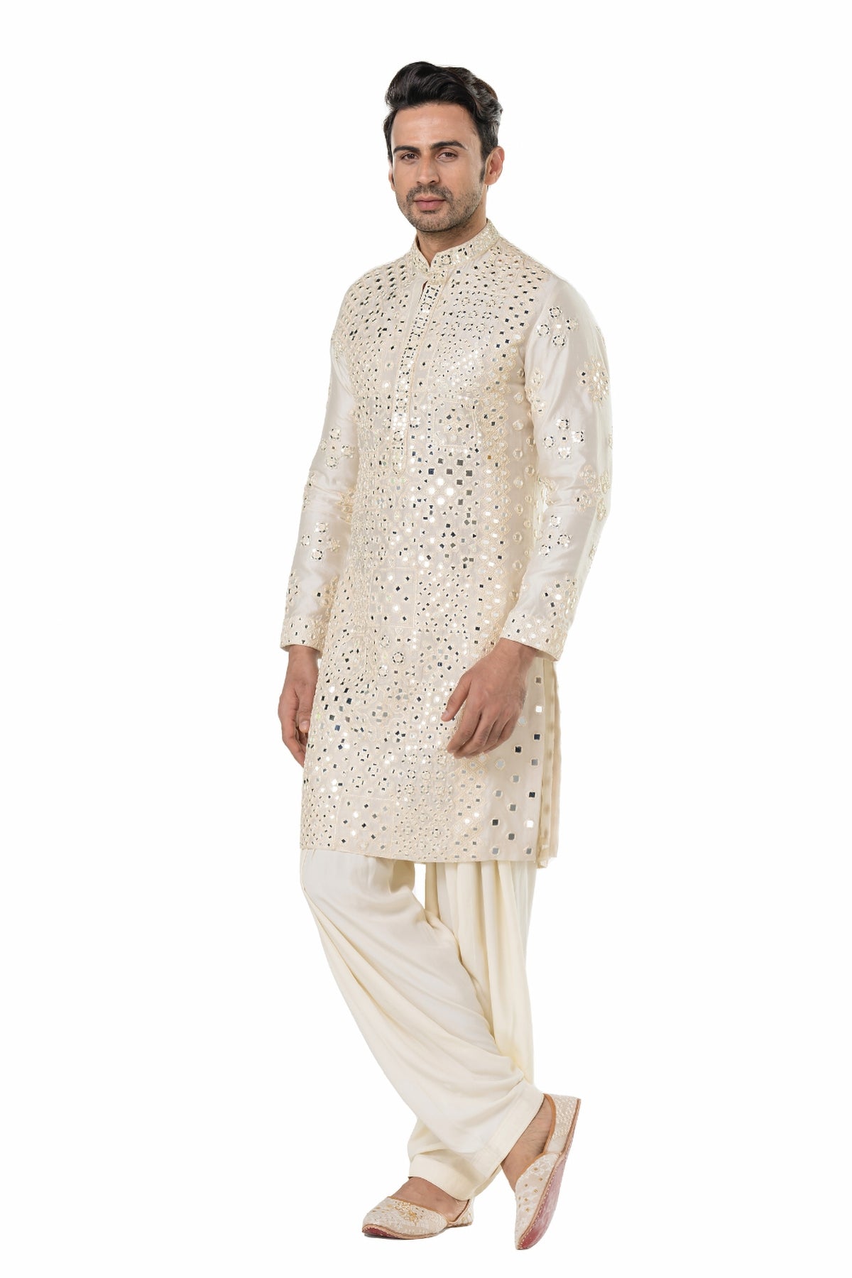 Ivory heavy chanderi kurta