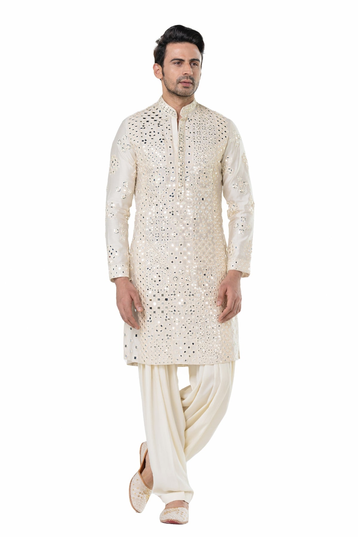 Ivory heavy chanderi kurta