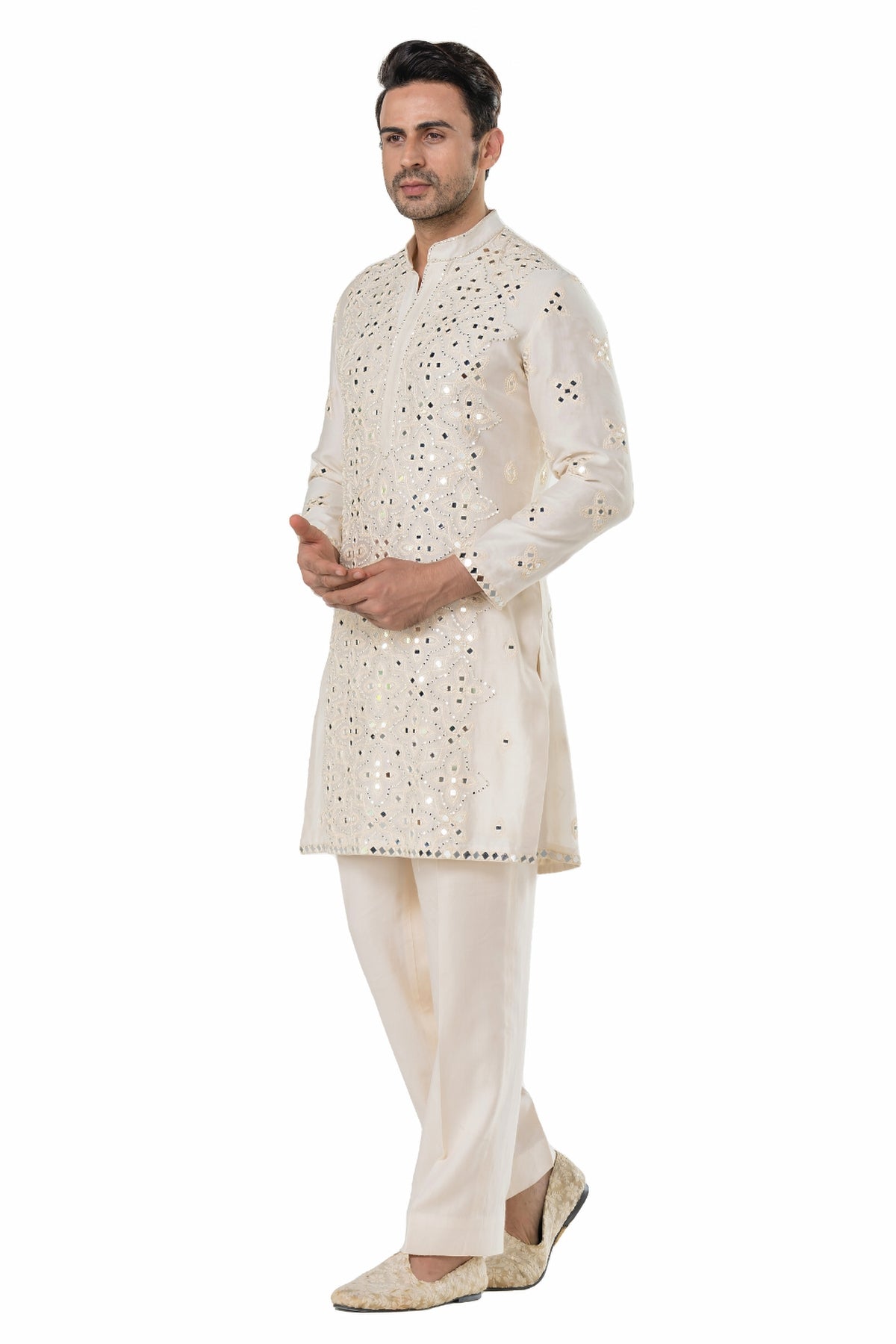 Ivory heavy chanderi kurta