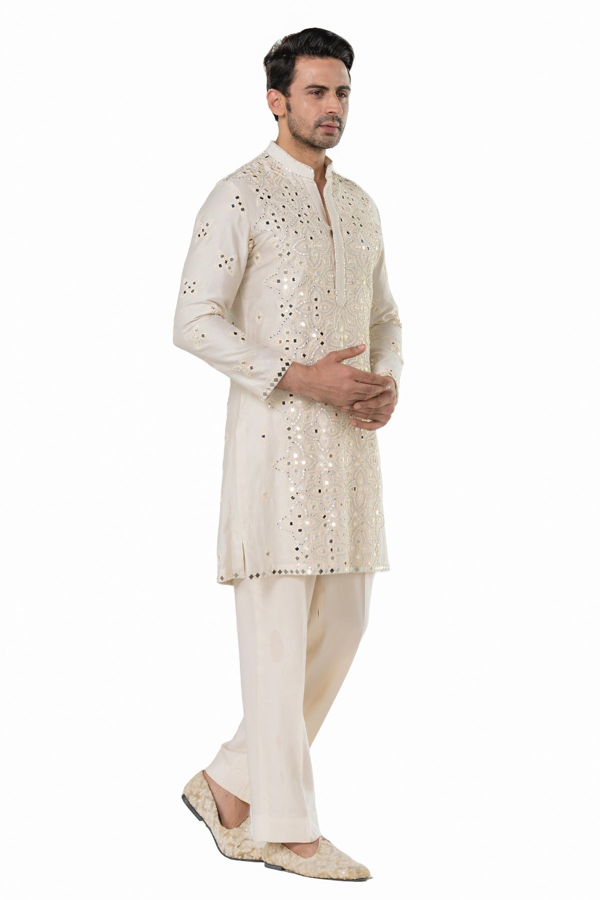 Ivory heavy chanderi kurta