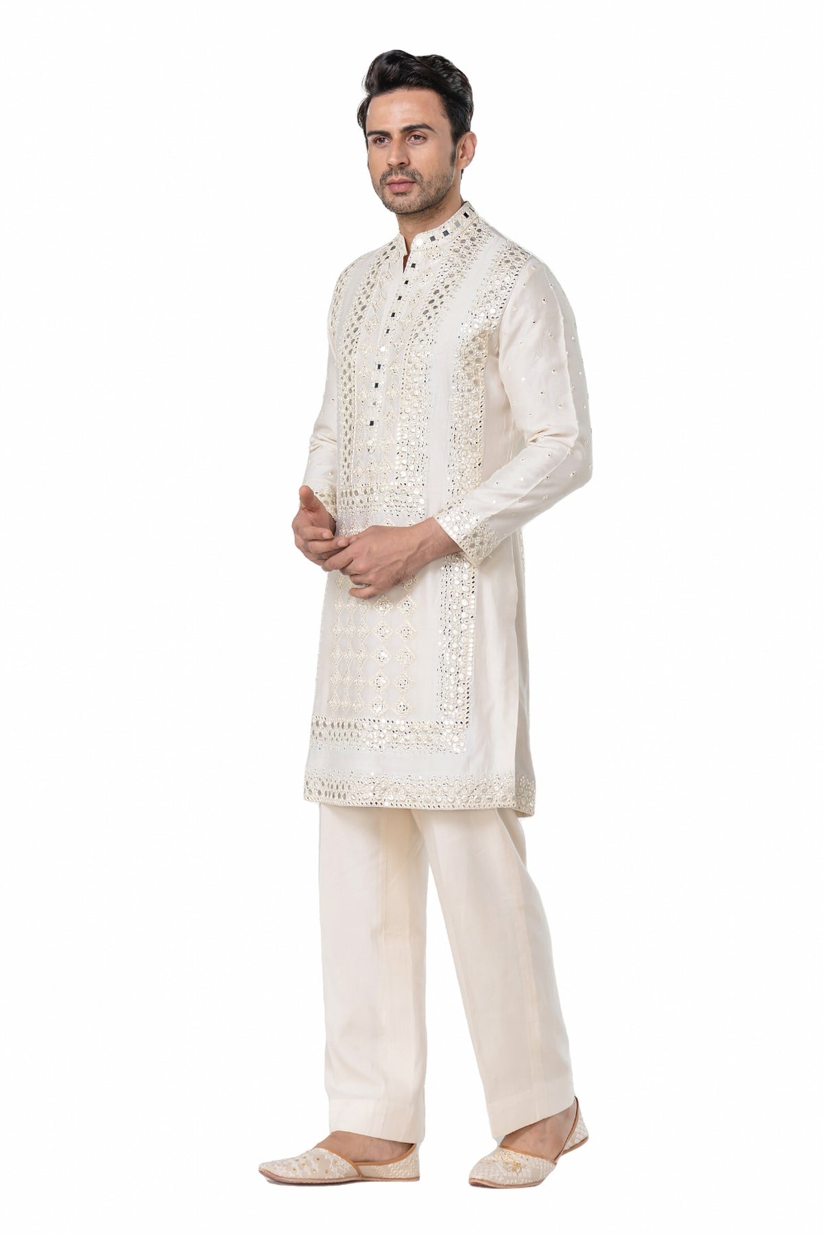Ivory heavy chanderi kurta