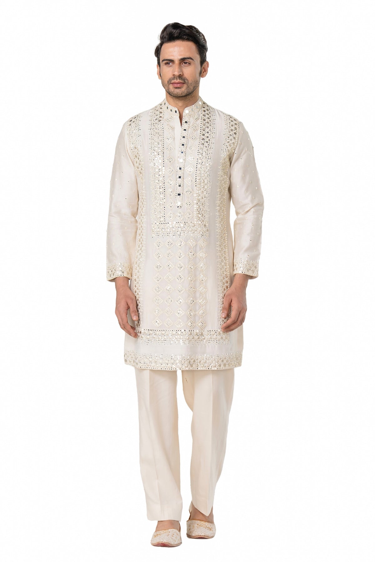 Ivory heavy chanderi kurta