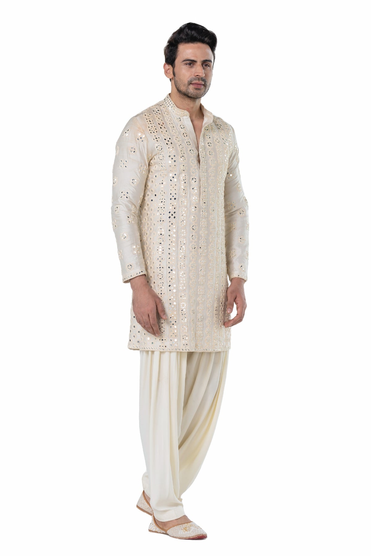 Ivory heavy chanderi kurta
