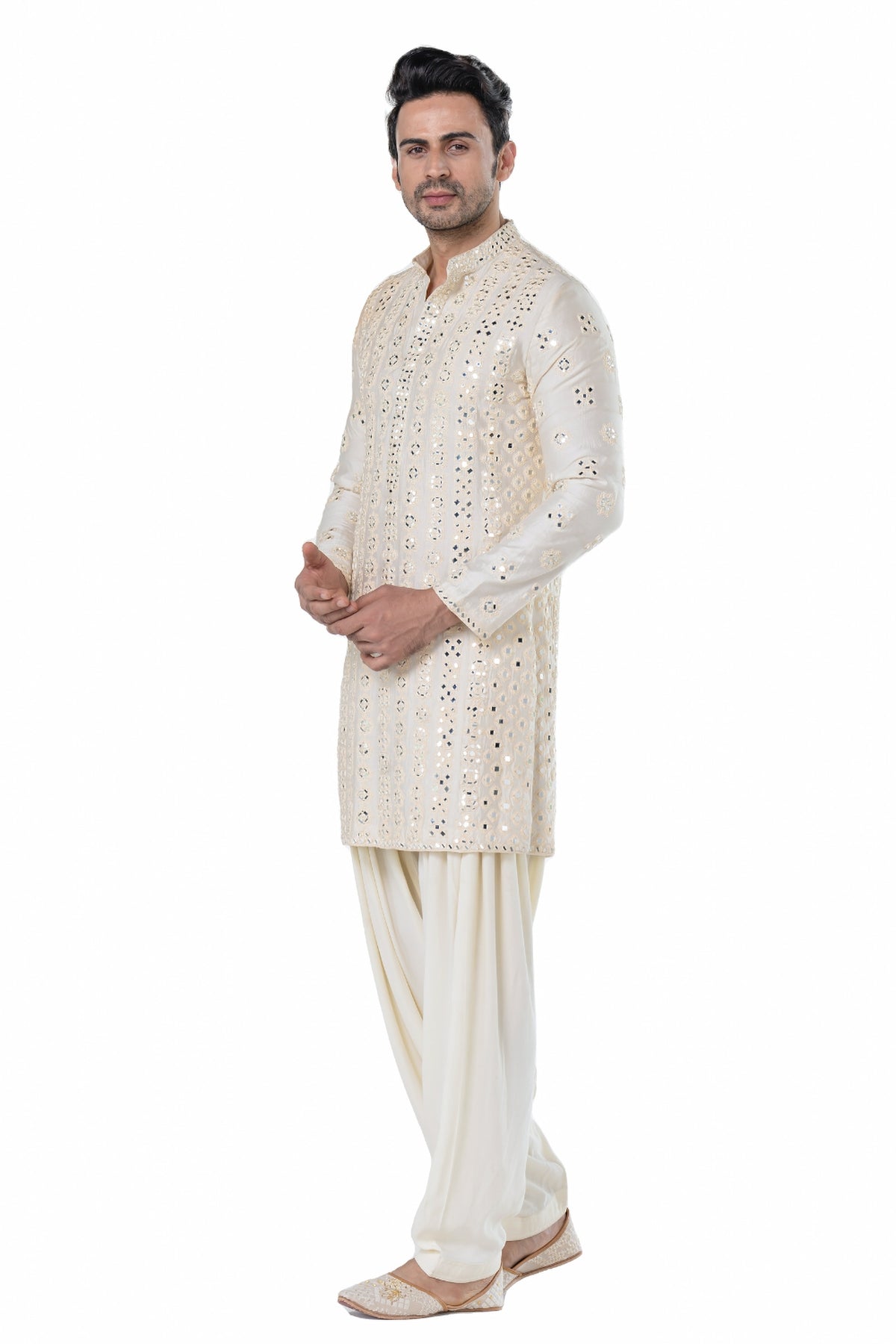 Ivory heavy chanderi kurta